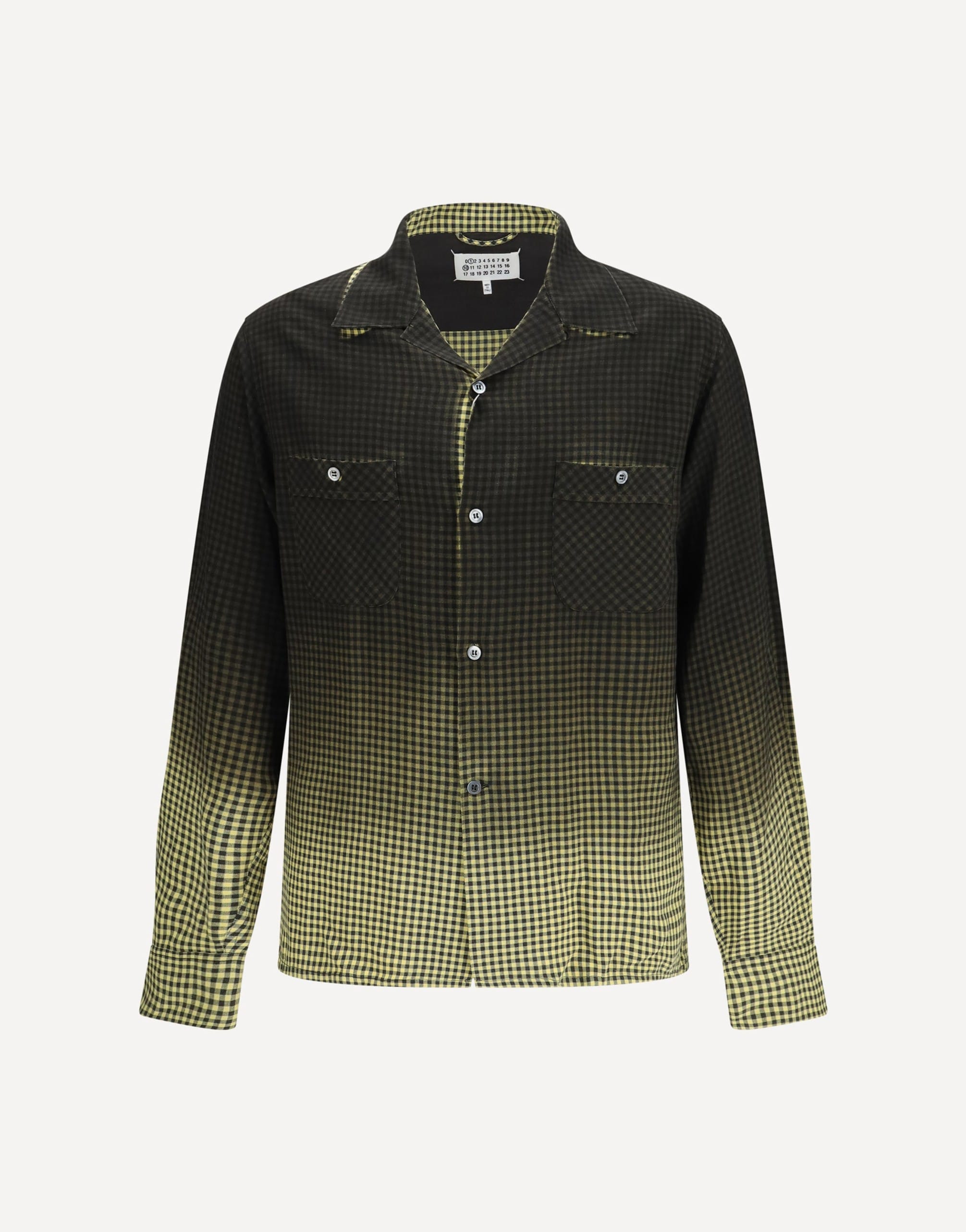 Maison Margiela Long-Sleeve Checked Shirt Cuban Collar