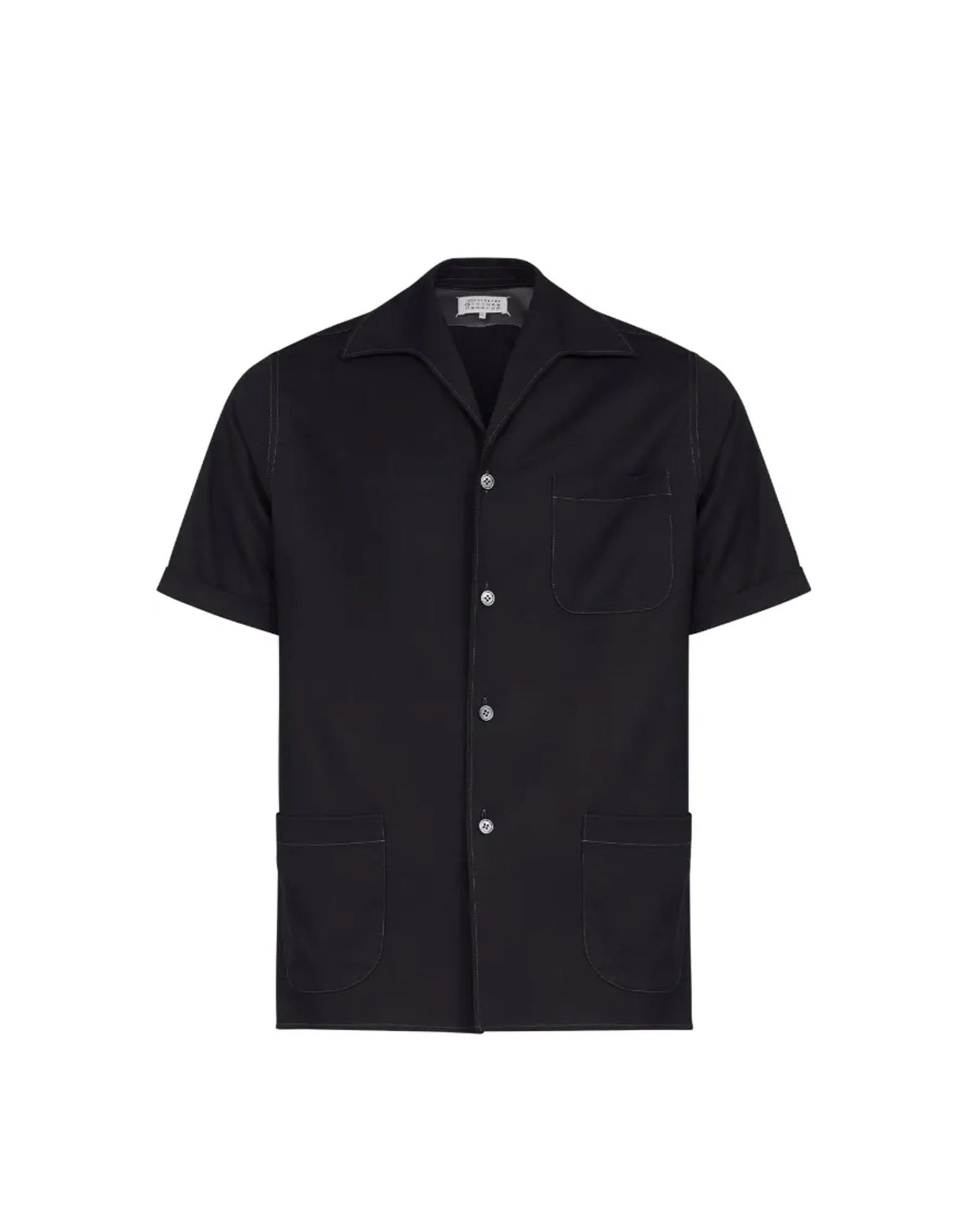 Maison Margiela Short-Sleeve Wool Shirt
