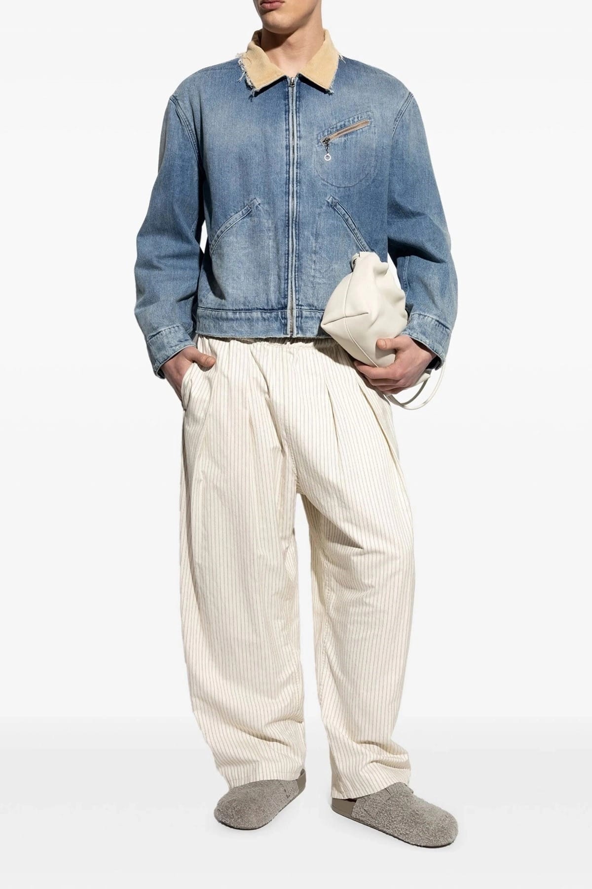 Maison Margiela Stonewashed Corduroy Collar Denim Jacket - alternate view