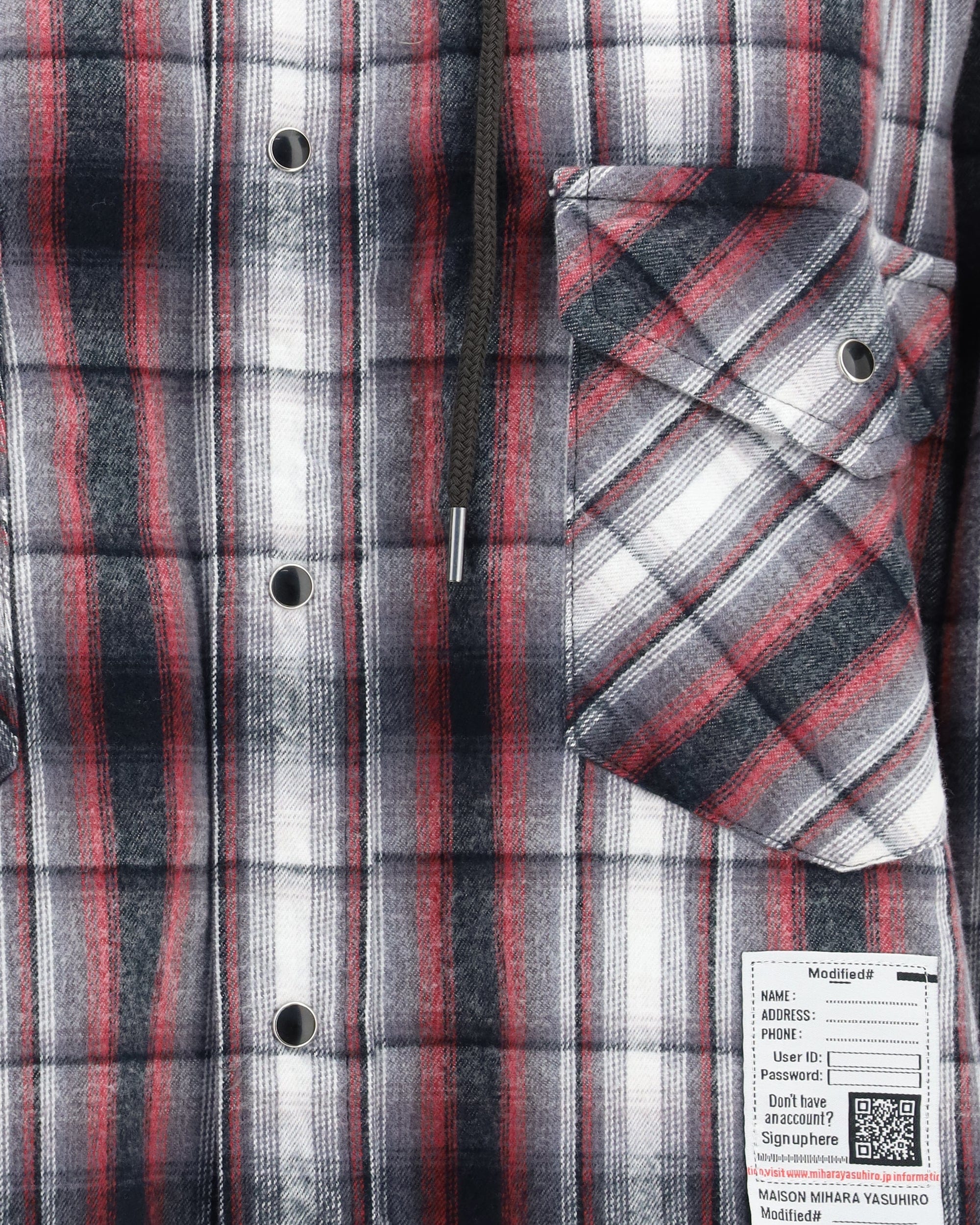 Maison Mihara Yasuhiro Hoodie Combine Checkered Shirt