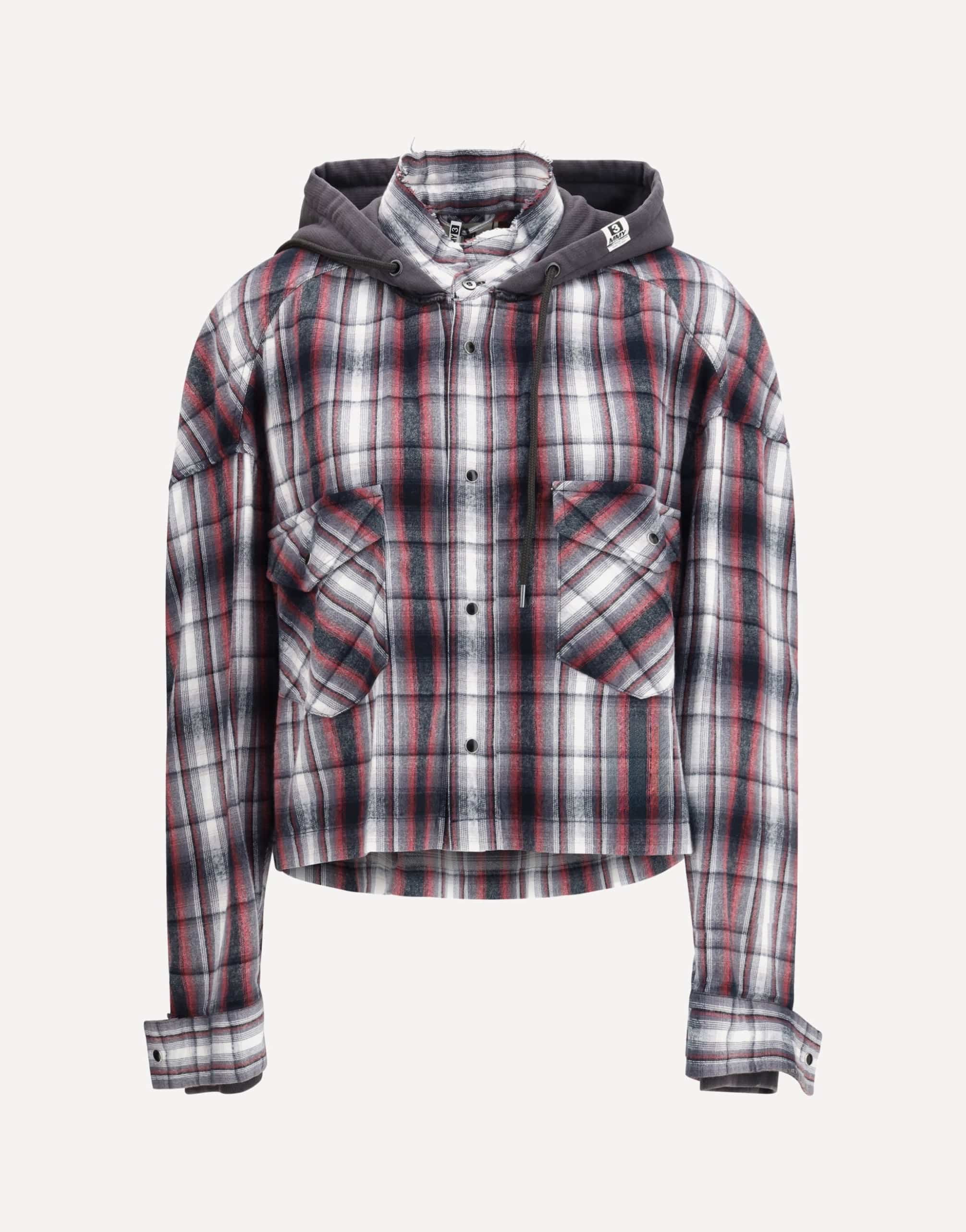 Maison Mihara Yasuhiro Hoodie Combine Checkered Shirt