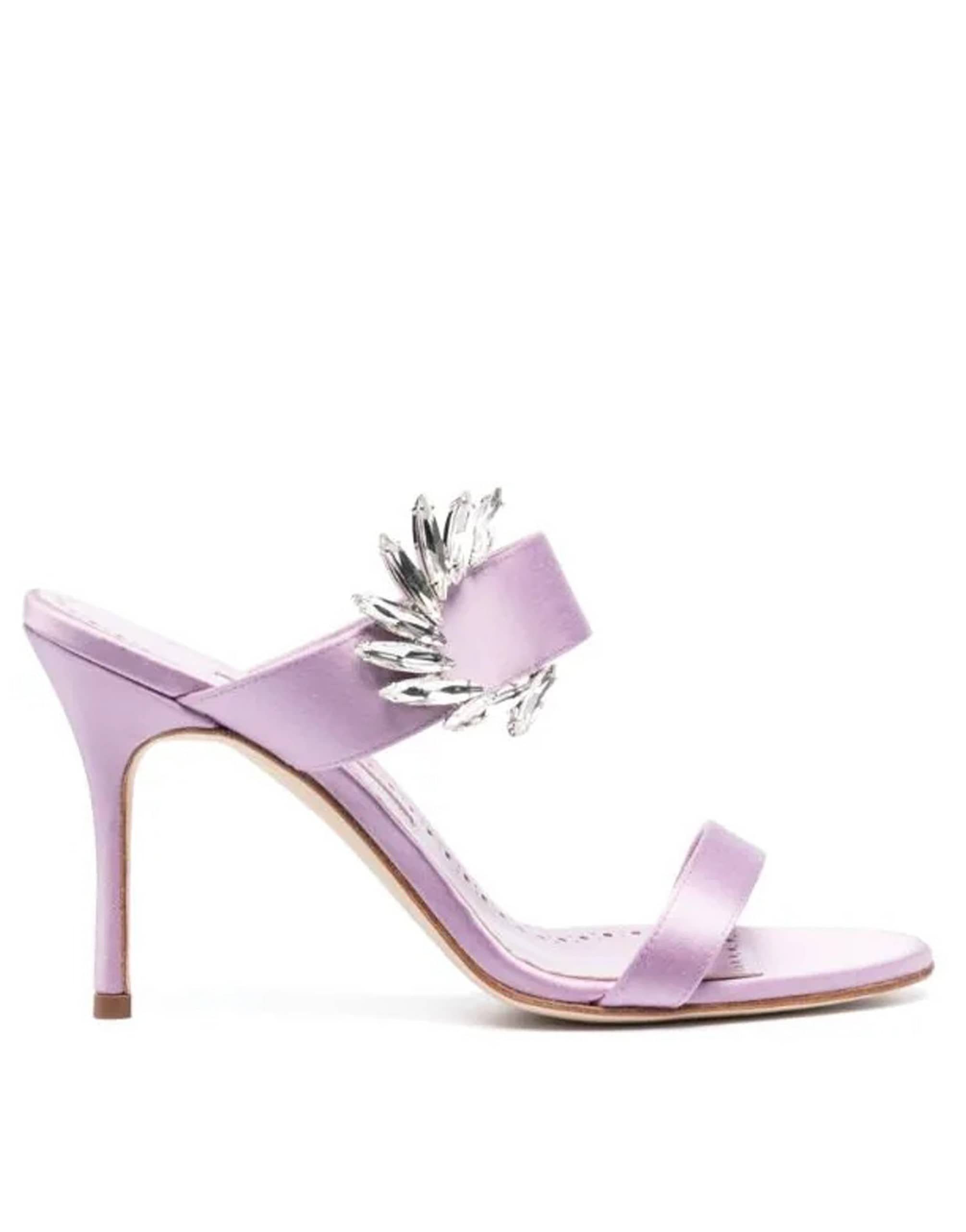 Manolo Blahnik Chivela 090 Crystal Sandals
