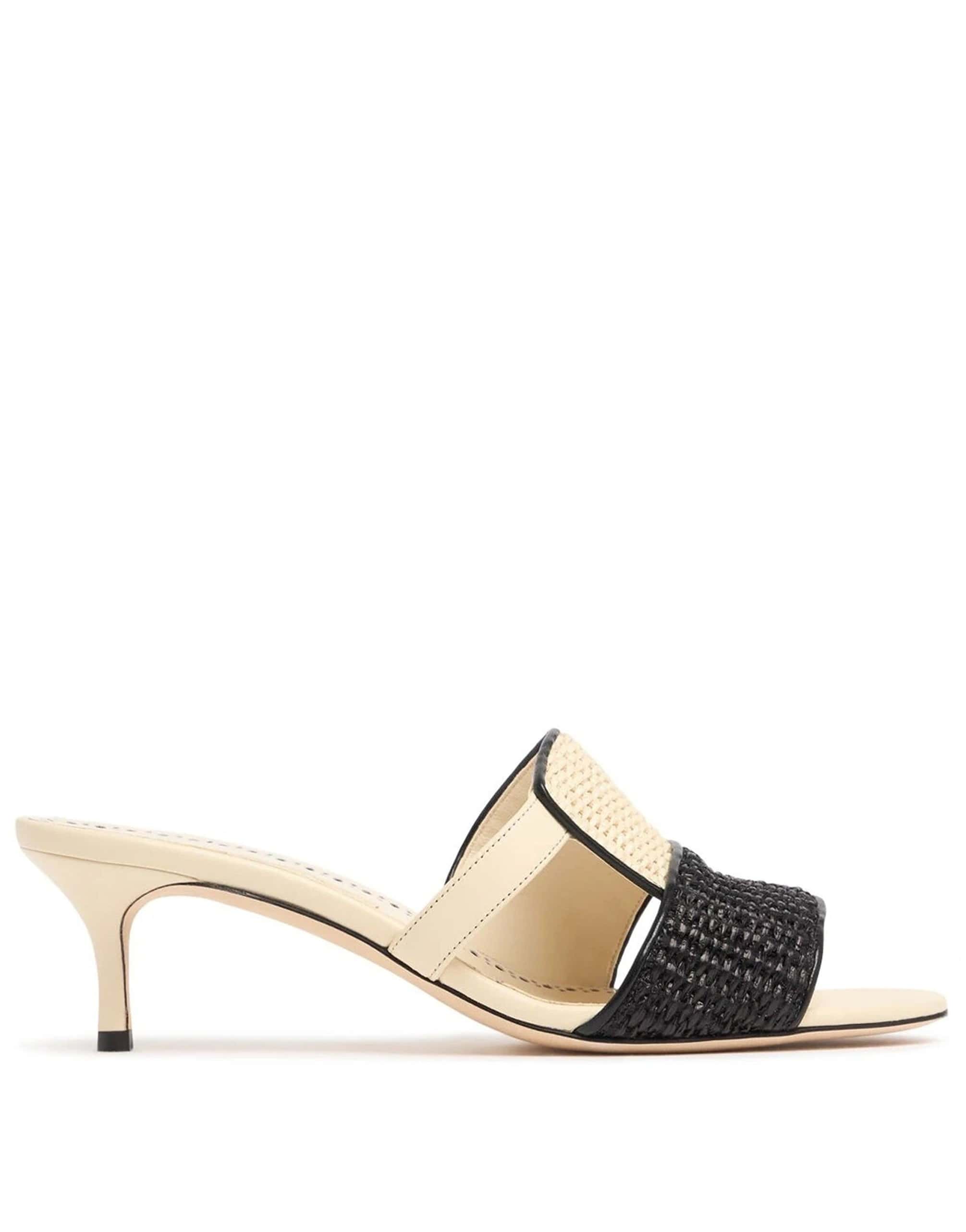 Manolo Blahnik Fabiolamu 50 Raffia Leather Sandals