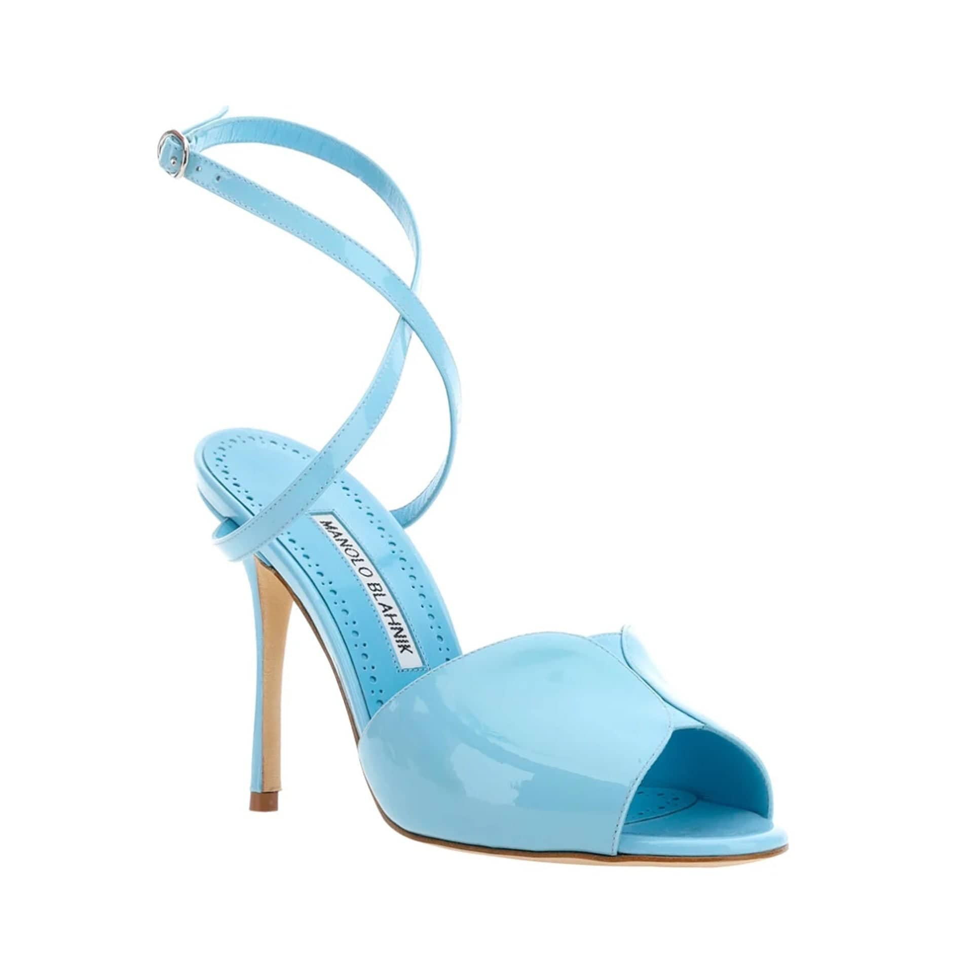 Manolo Blahnik Hourani 105 Patent Leather Sandals