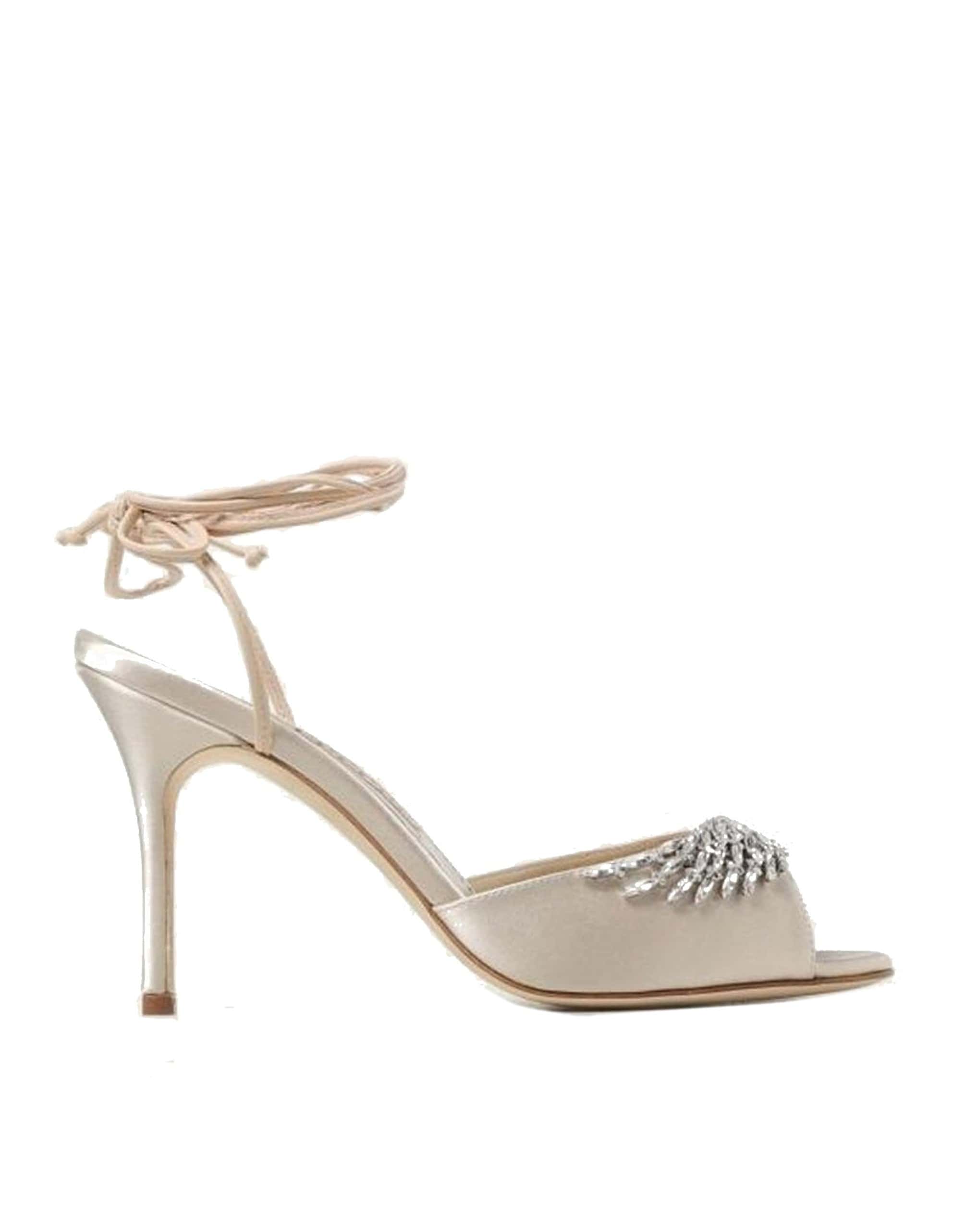 Manolo Blahnik Plumena 090 Satin Sandals