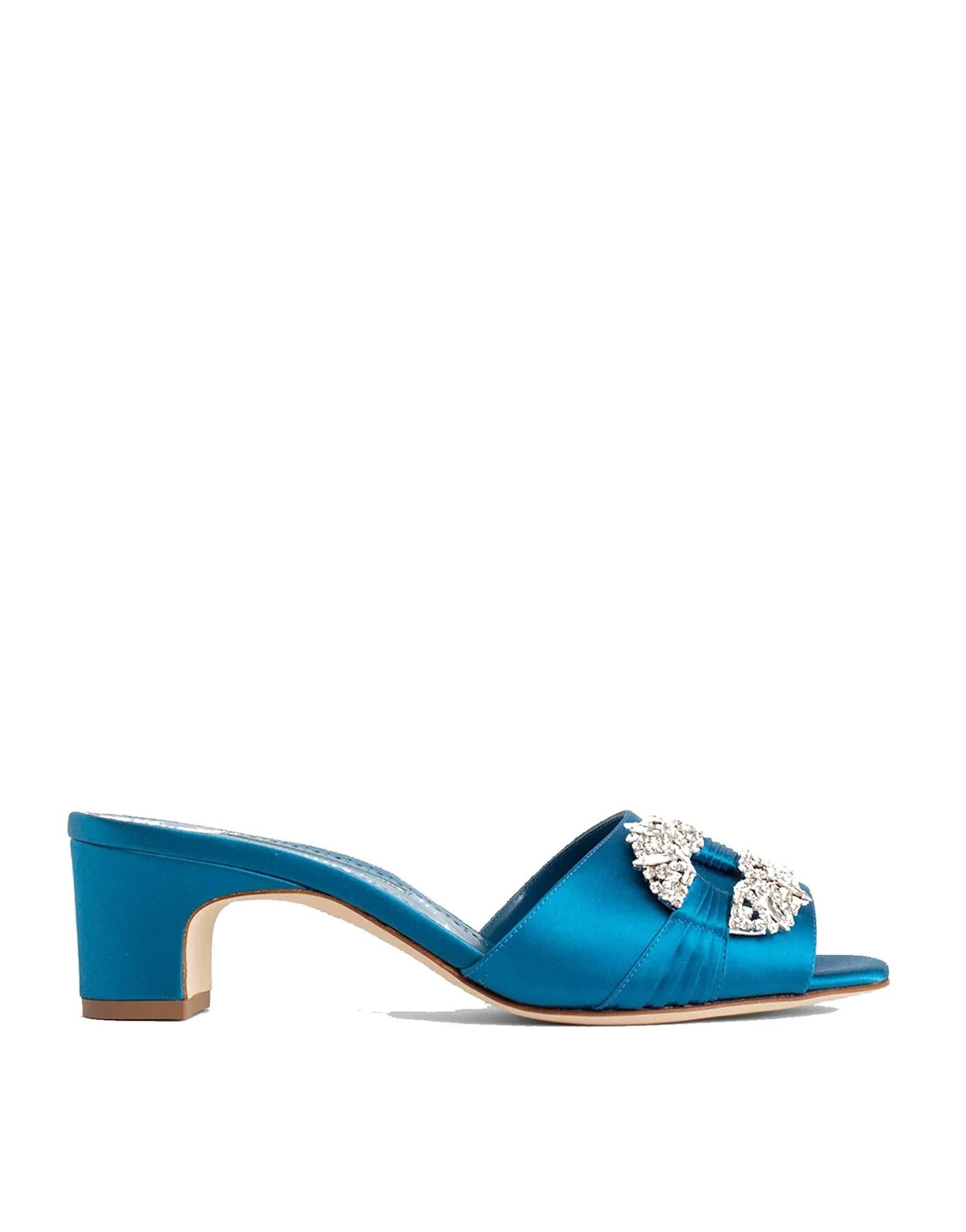 Manolo Blahnik Prinap 050 Satin Mules