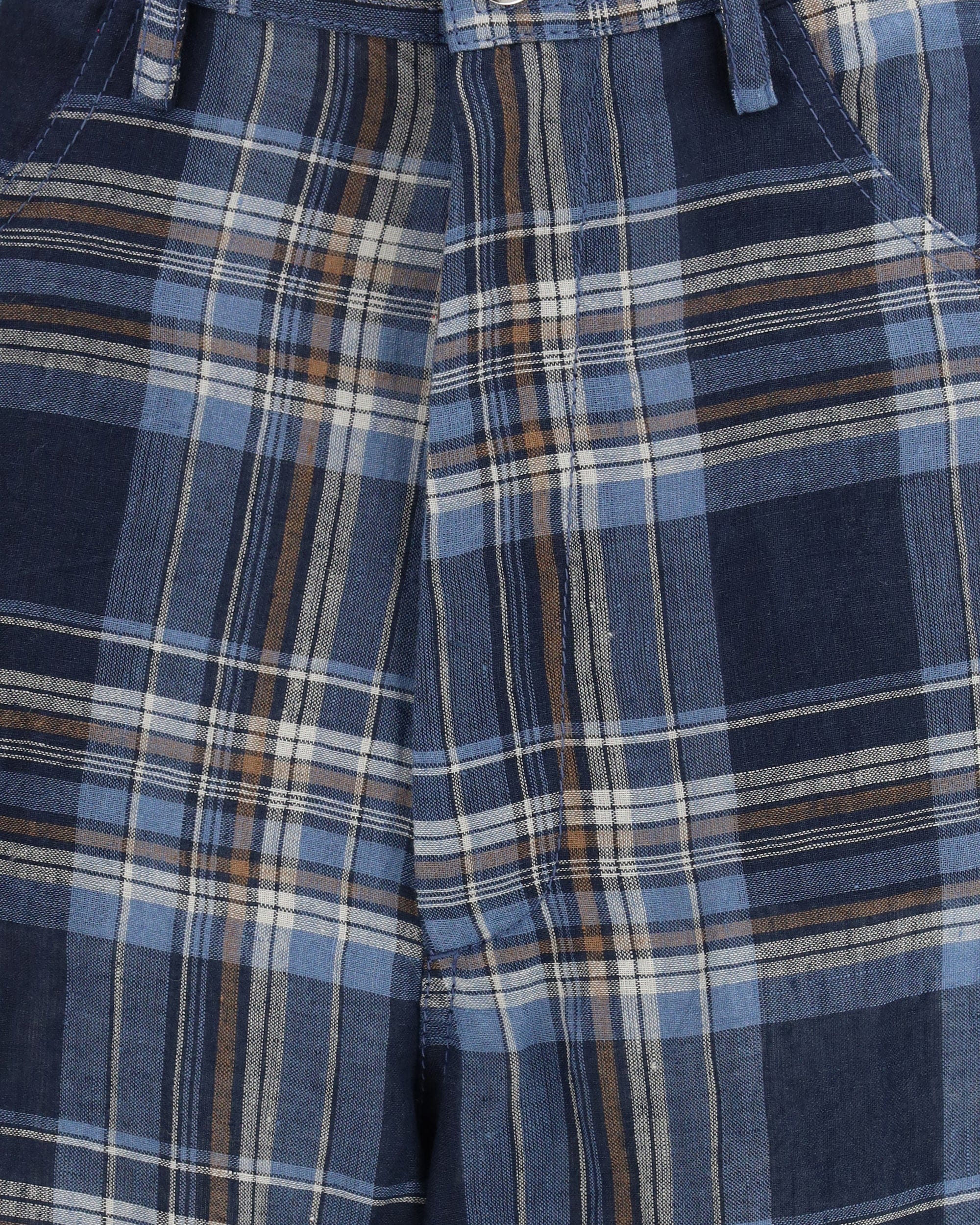 MARBELL Courtney Checked Linen Trousers