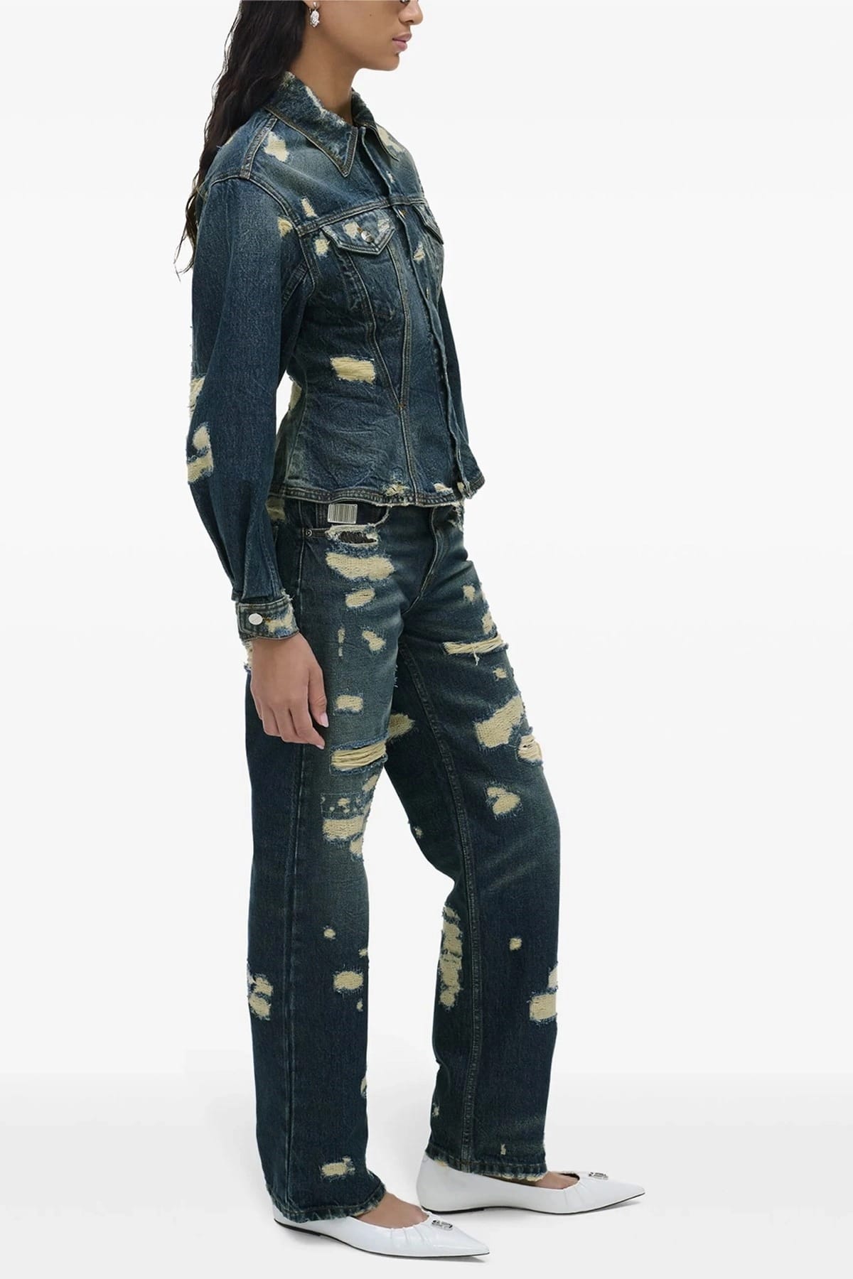 Marc Jacobs Rip And Repair Fluted Denim Jacket - alternate view