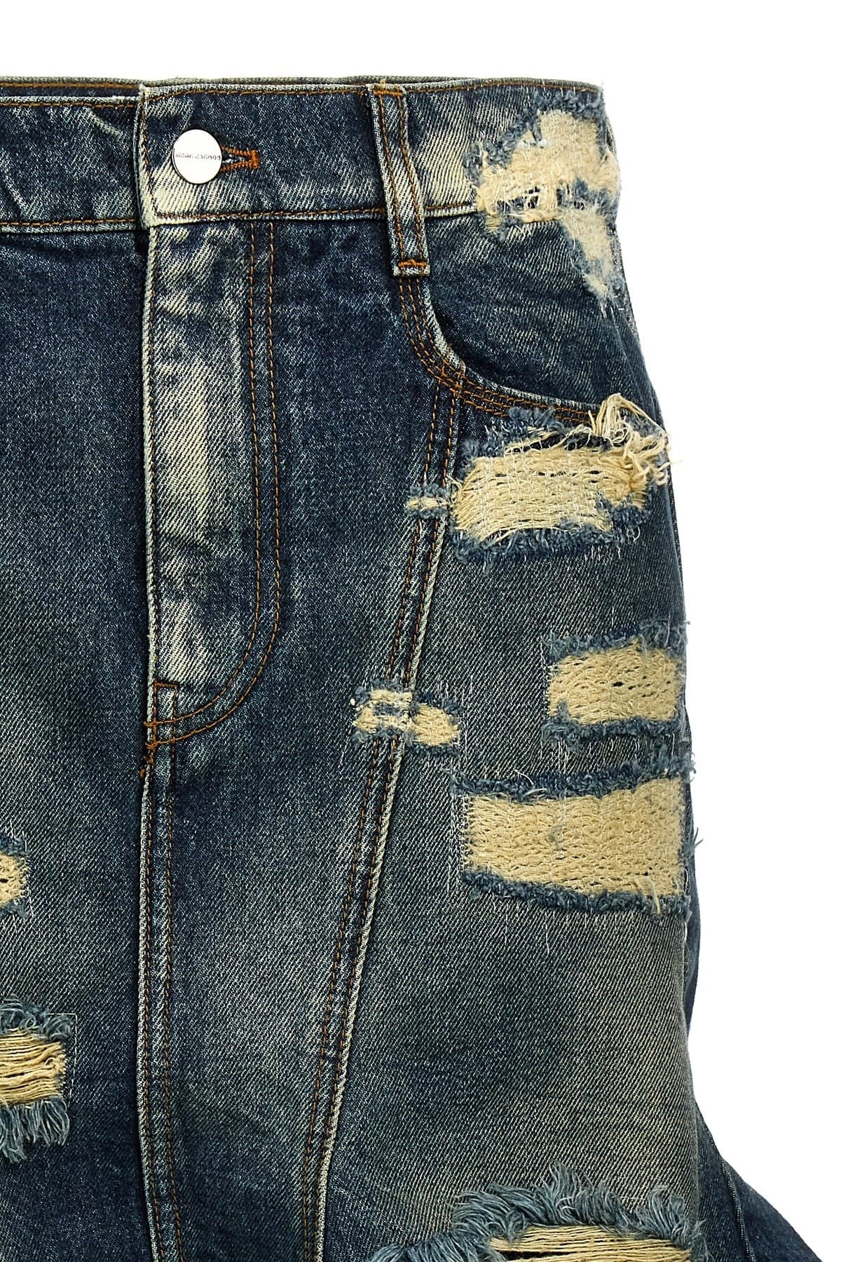 Marc Jacobs Marc Jacobs Rip And Repair Straight Jean Skirt