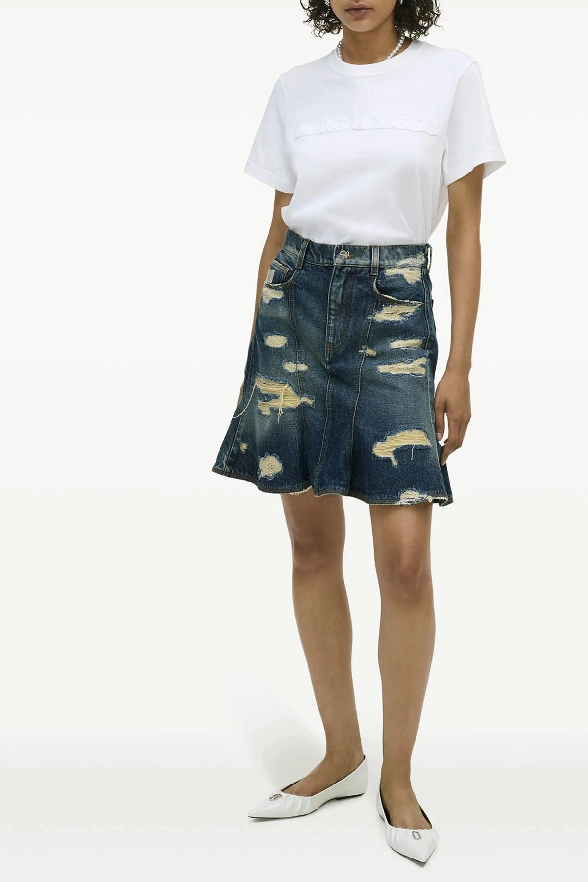 Marc Jacobs تنورة جينز مستقيمة ممزقة ومُرممة Marc Jacobs - alternate view