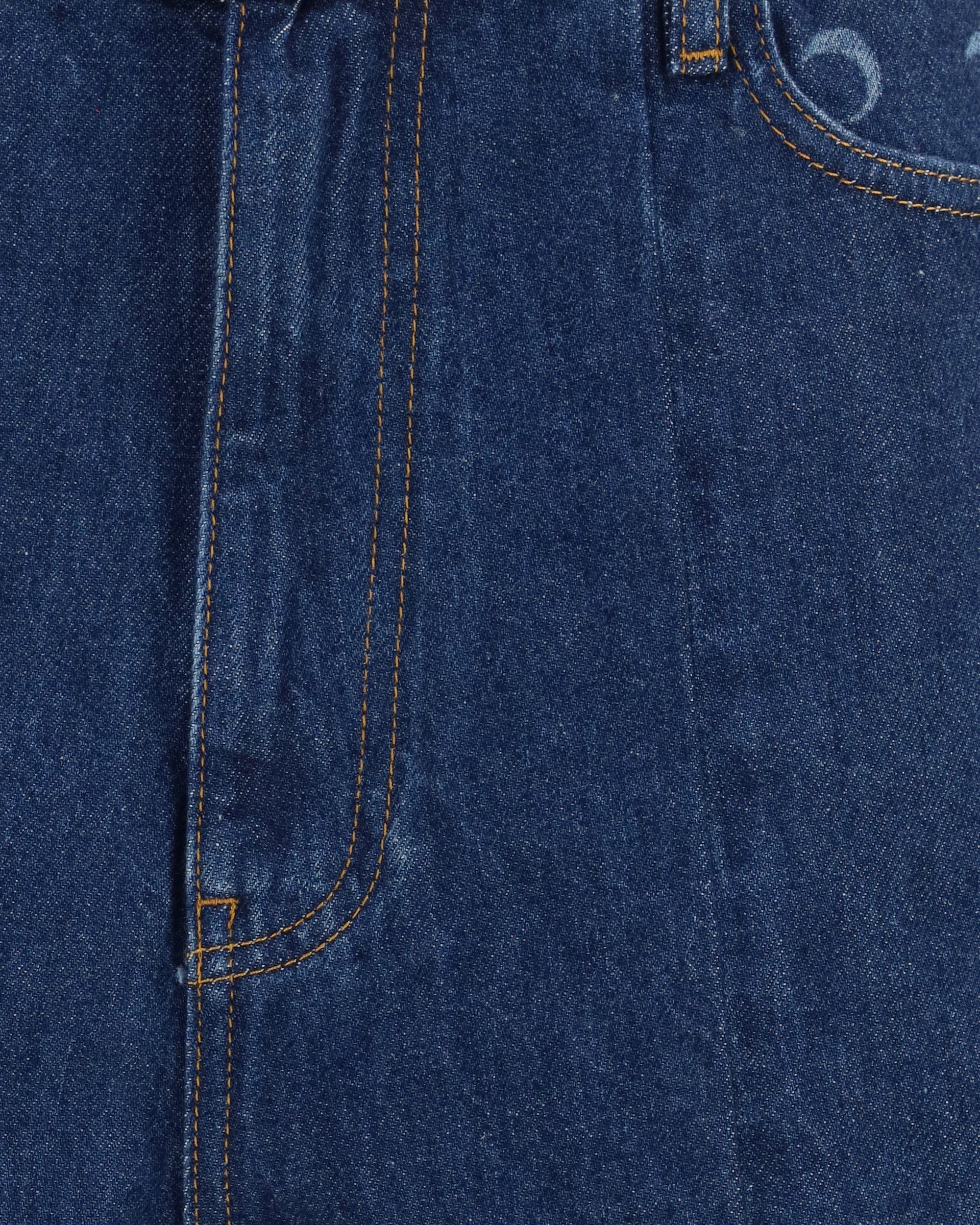 Marine Serre High-Waisted Straight Denim Shorts
