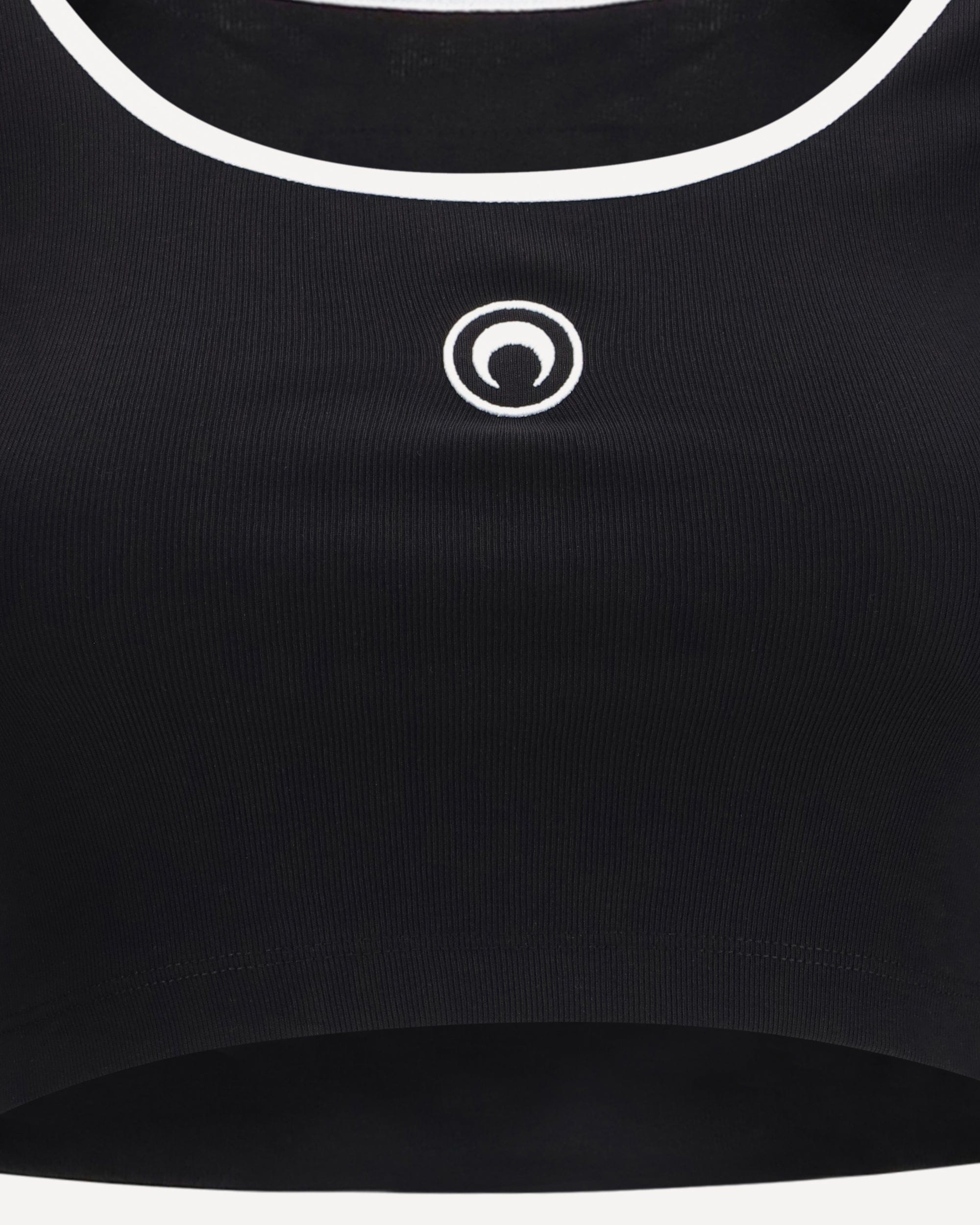 Marine Serre Moon Logo Bicolor Cropped T-Shirt