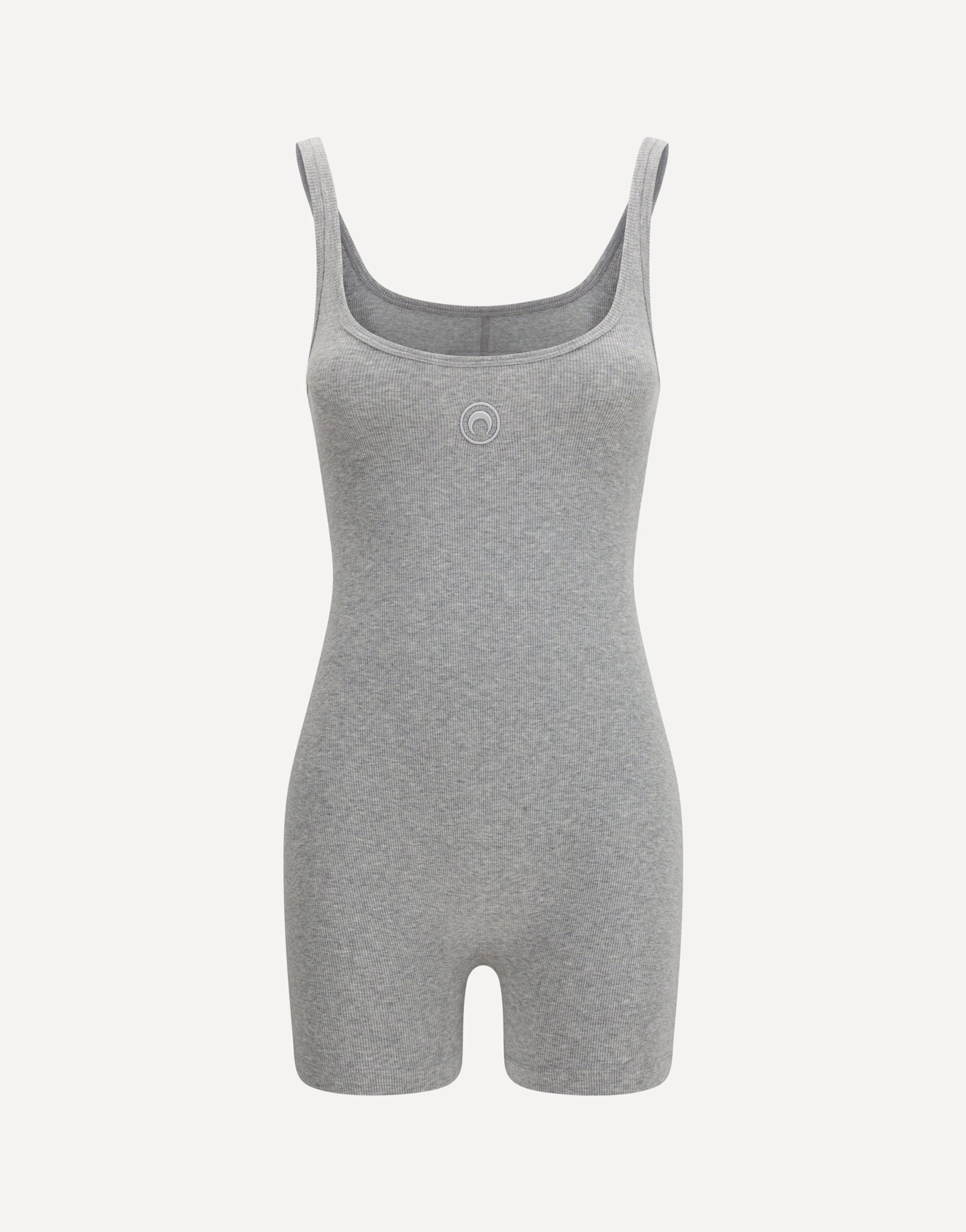 Marine Serre Moon Logo Ribbed Jersey Short Catsuit