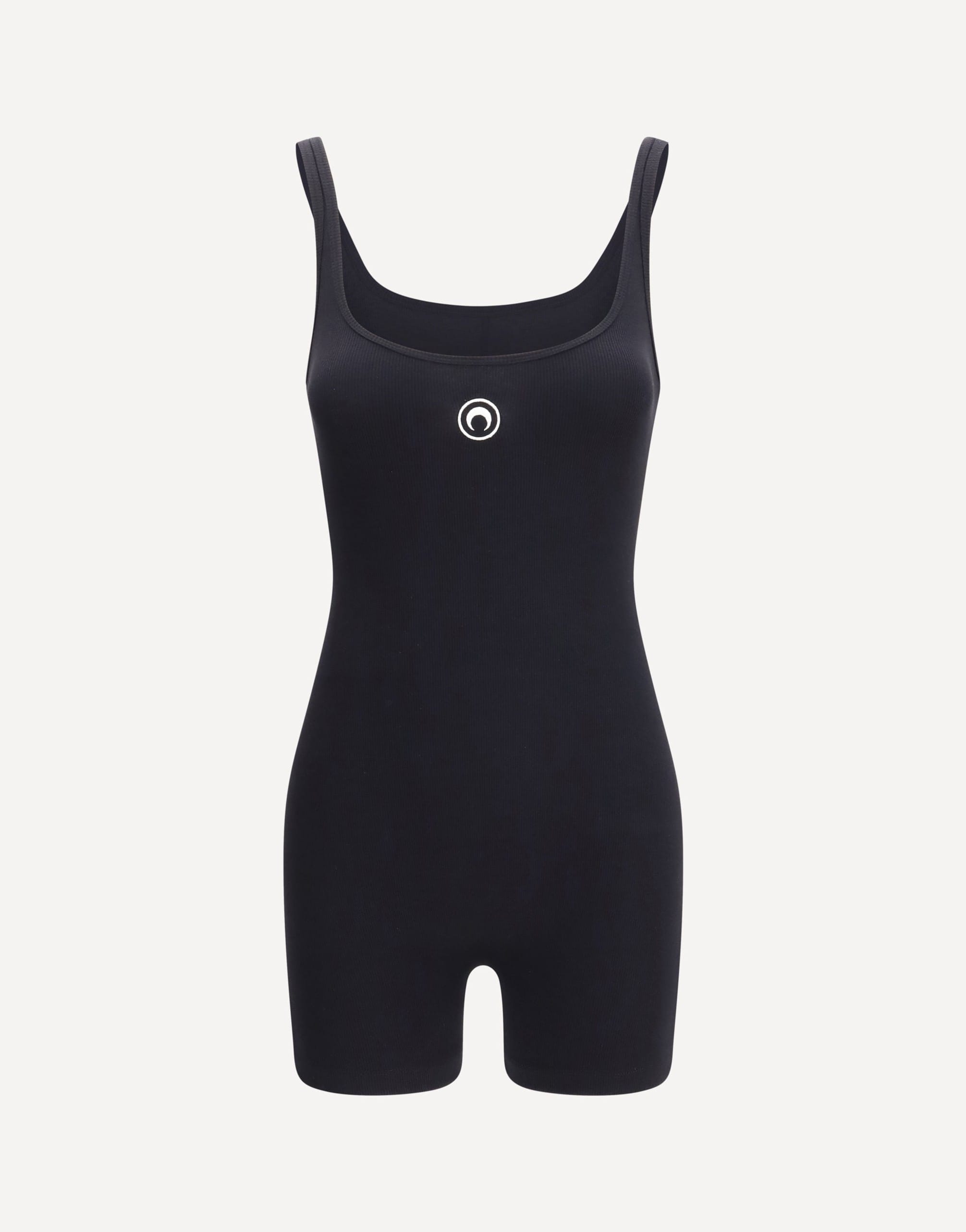 Marine Serre Moon Logo Ribbed Jersey Short Catsuit
