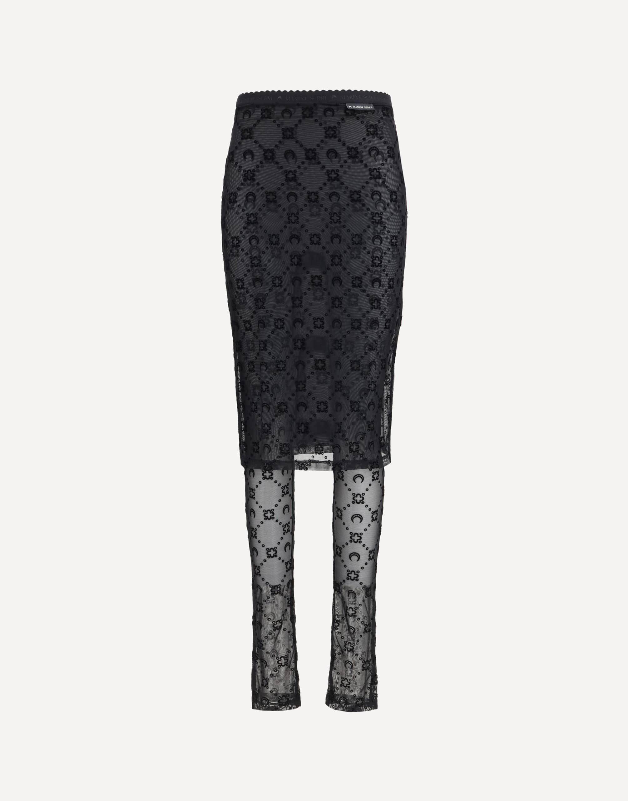Marine Serre Moonogram Mesh Flock Pant-Skirt