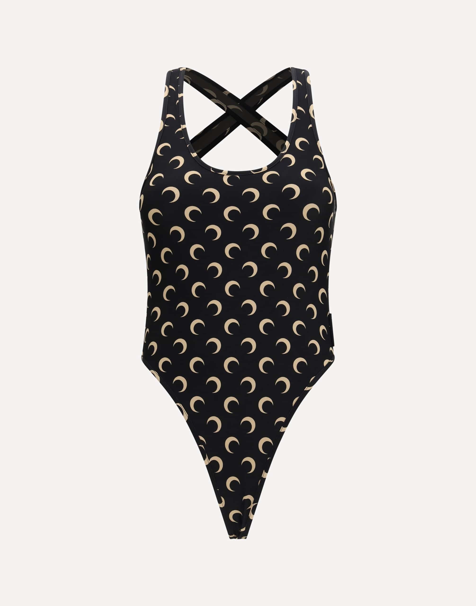 Marine Serre One-Piece Swimsuit In Jersey Moon Print