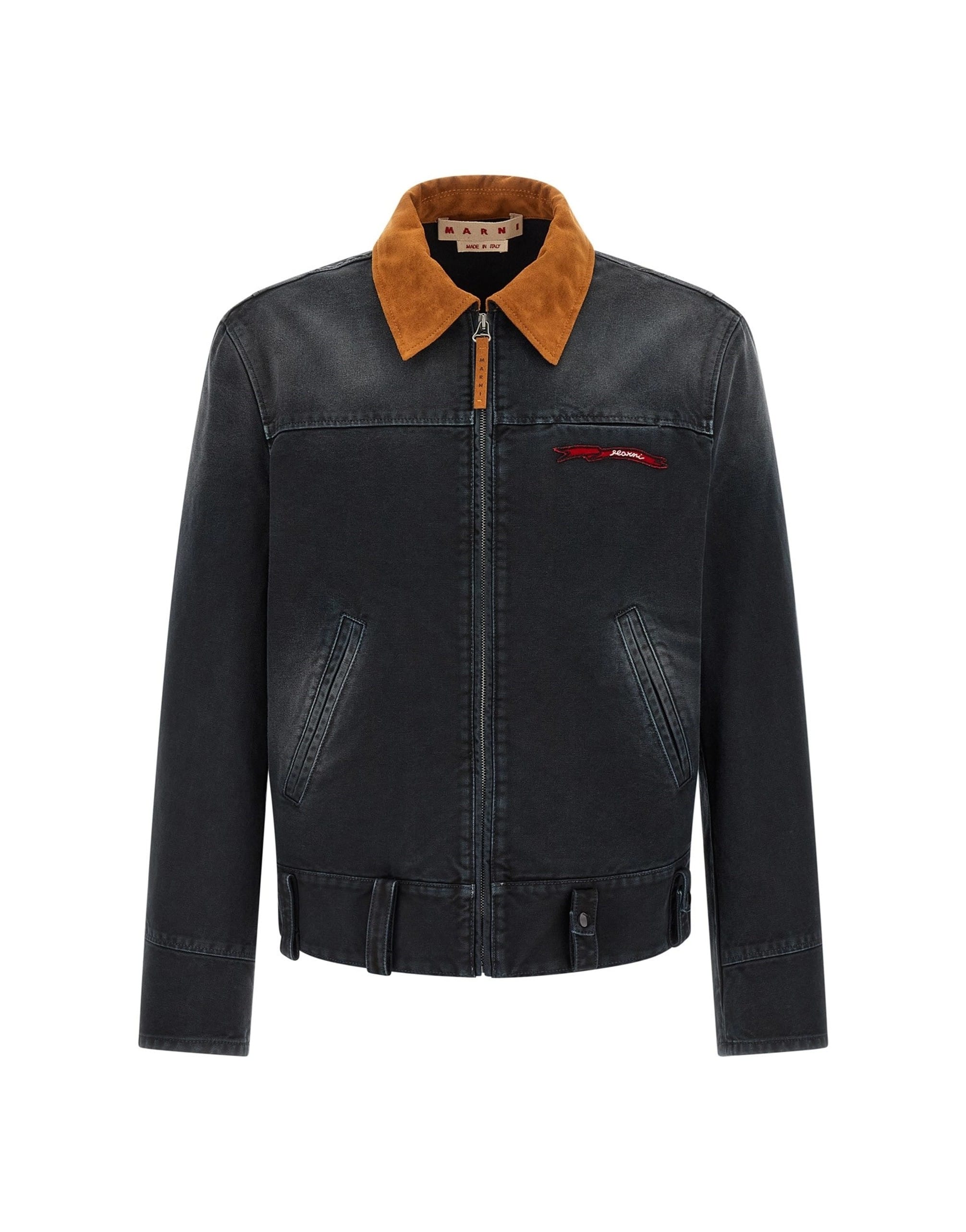 Marni Marni Canvas Jacket With Suede Collar