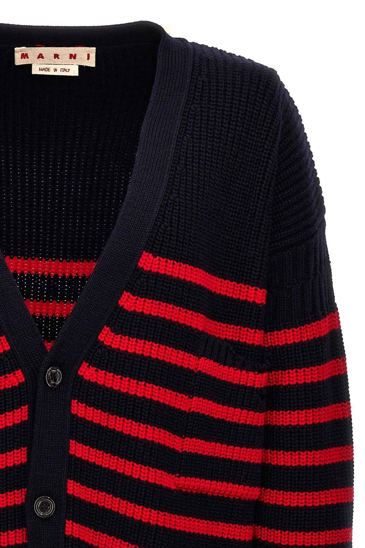 Marni Marni Destroyed Effect Striped Cardigan