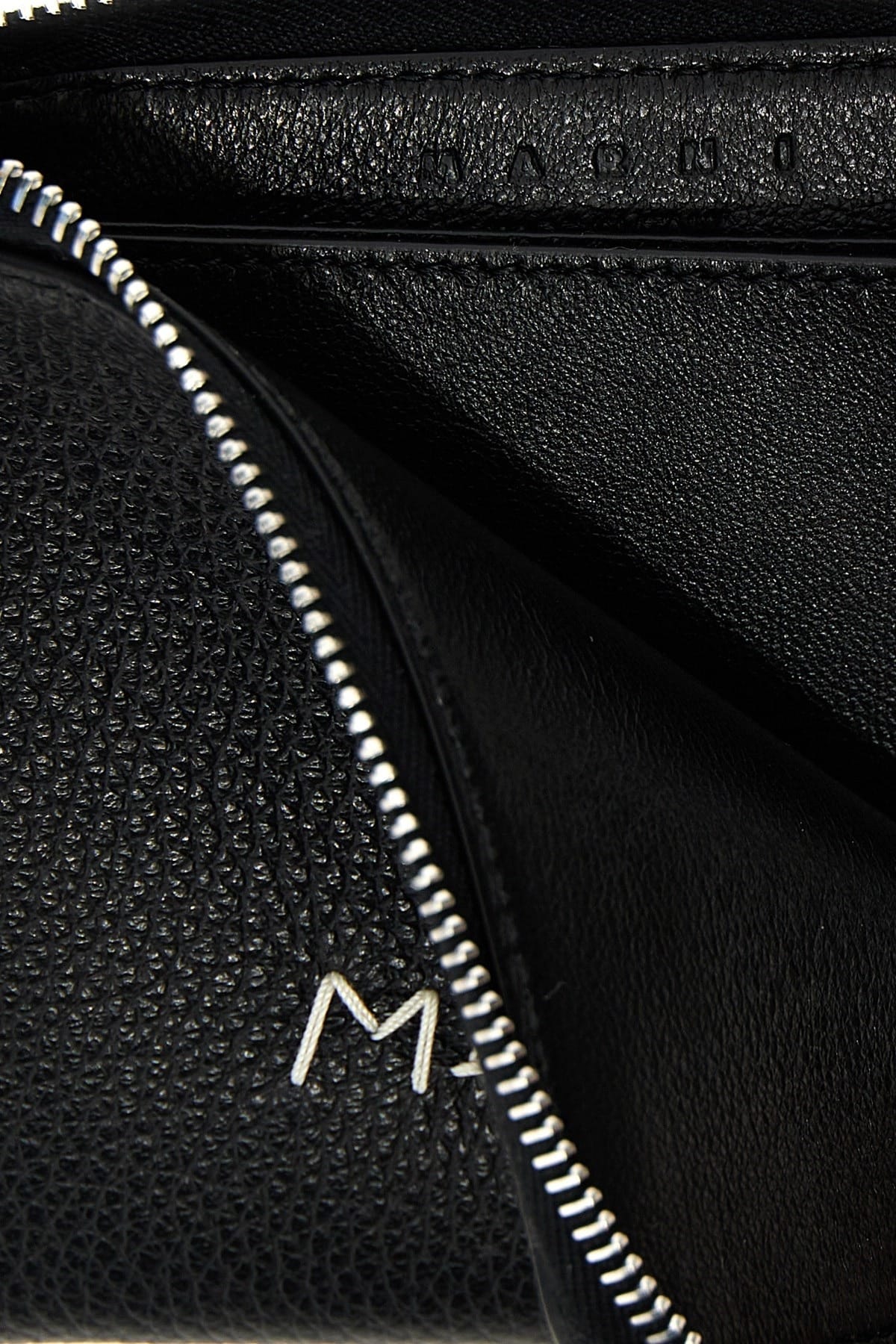 Marni Marni Hammered Leather Logo Wallet