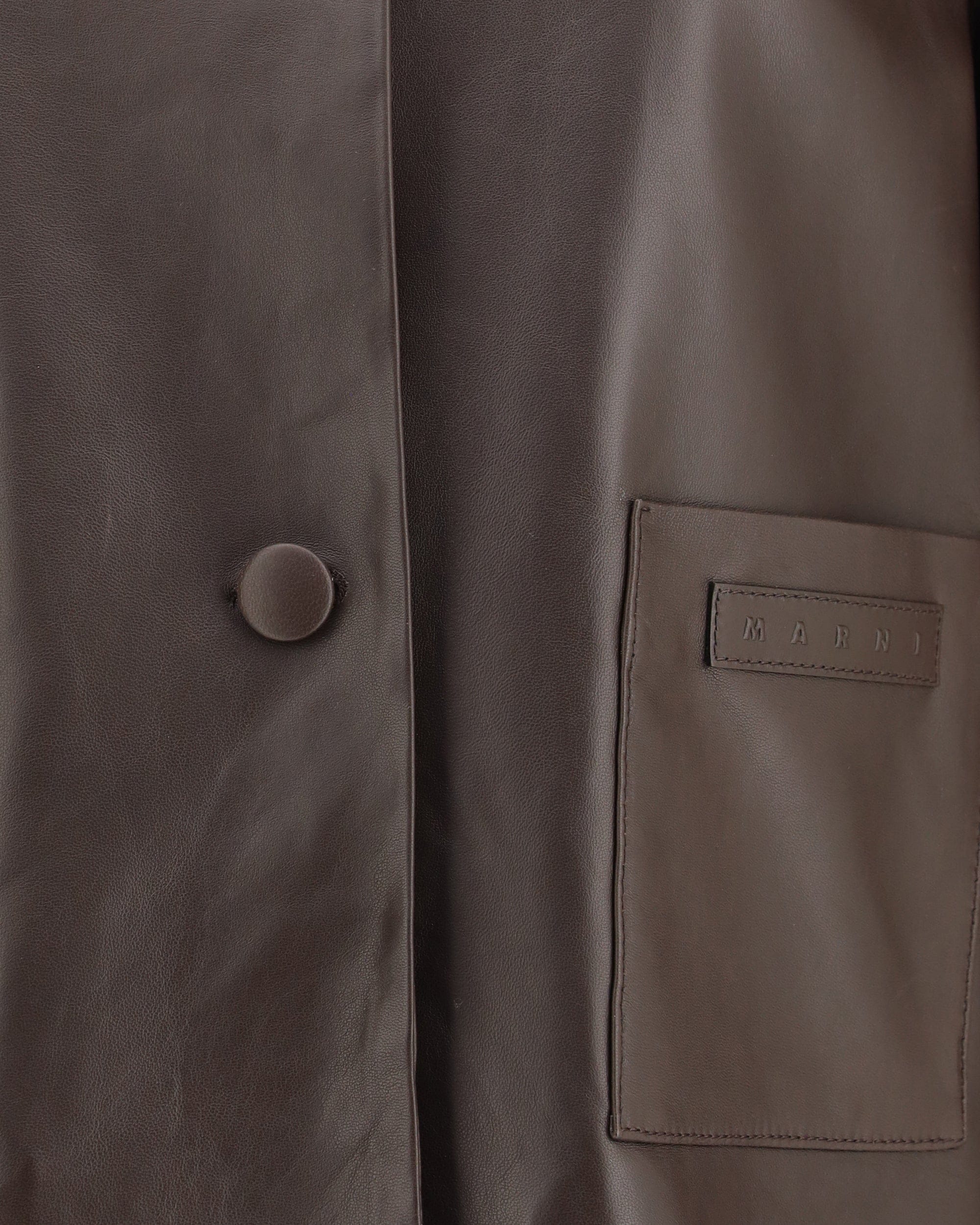 Marni Leather Jacket With Shearling Collar