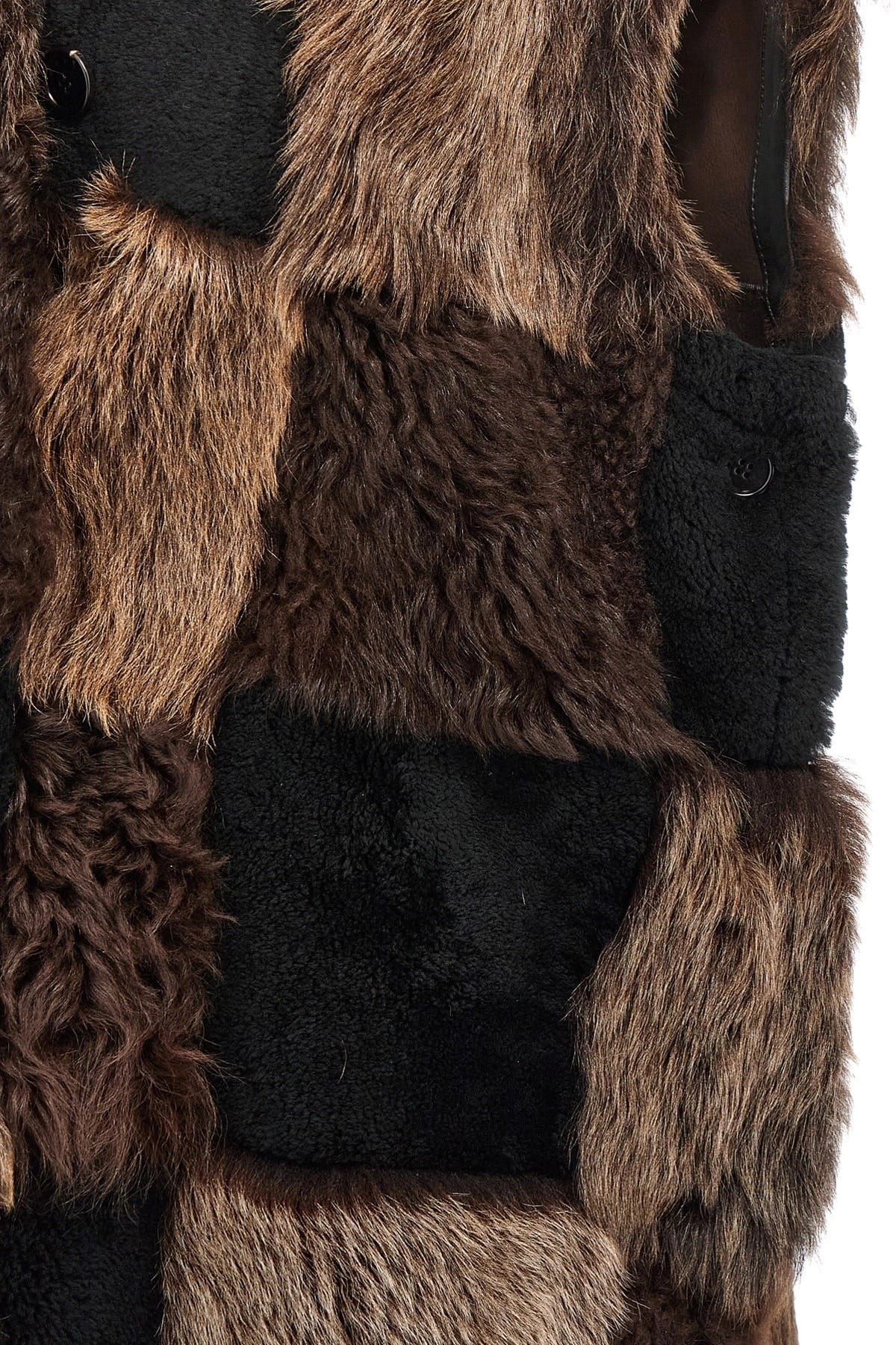 Marni Marni Long Checkerboard Shearling Vest