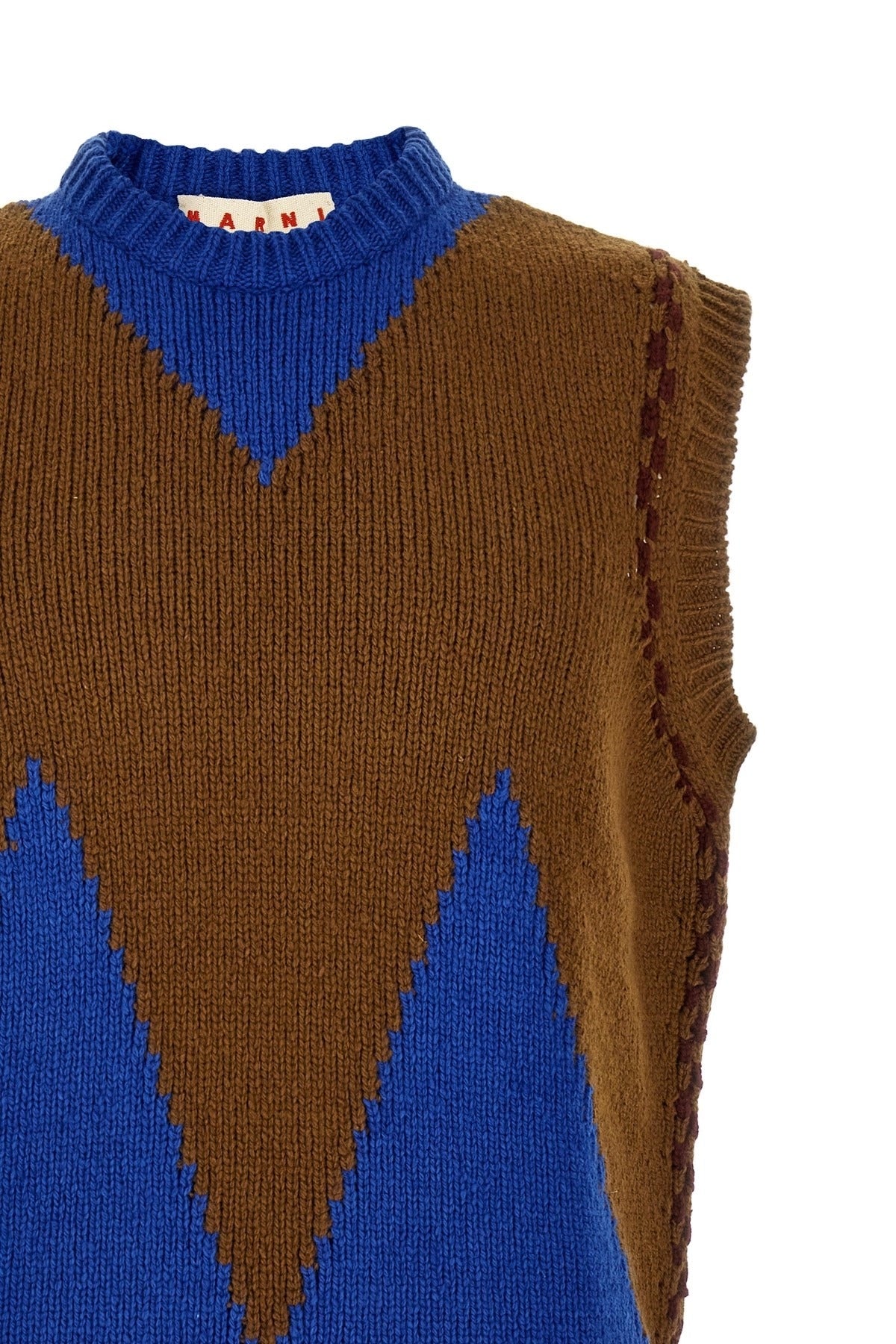 Marni M-vormig intarsia vest