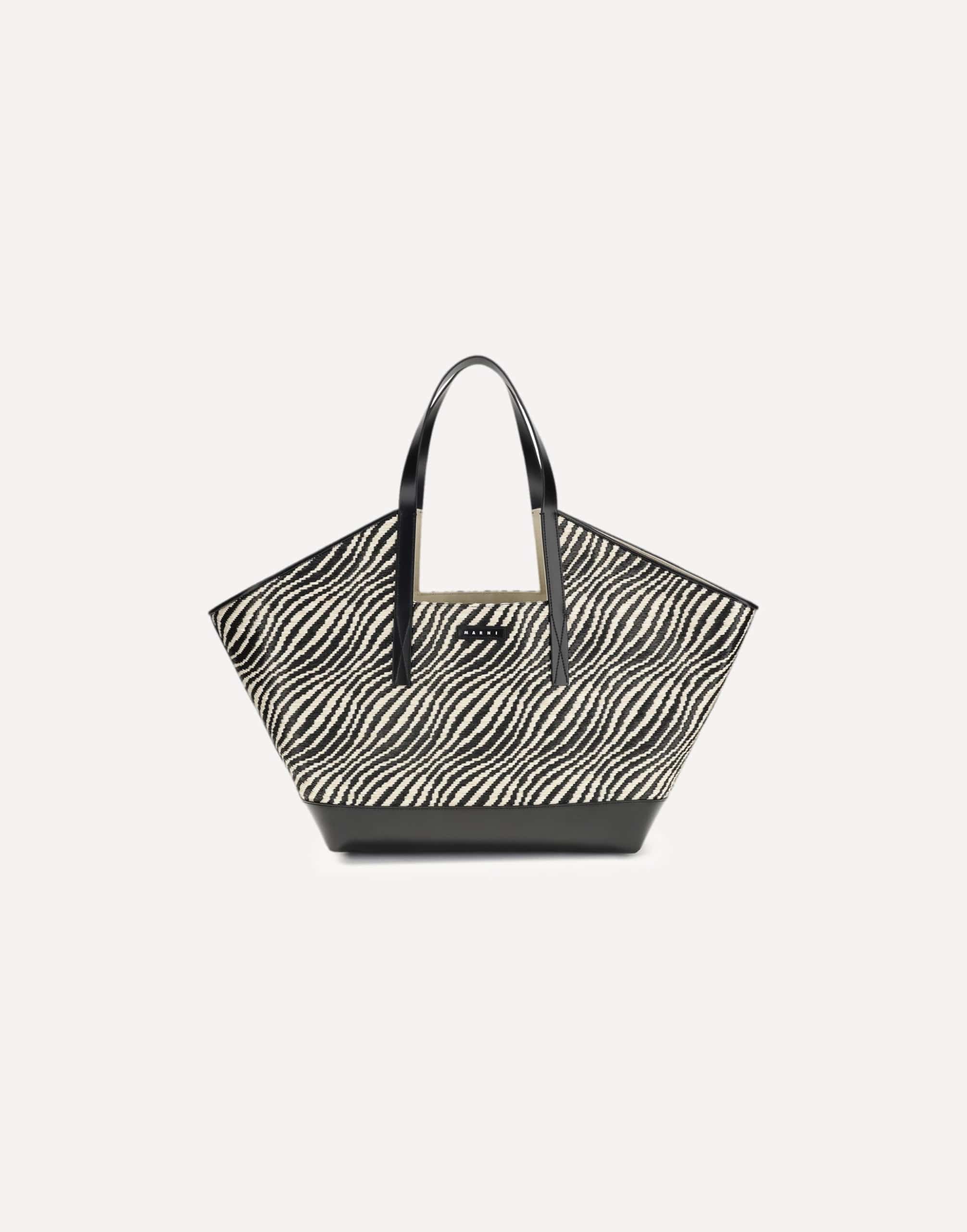 Marni Raffia Effect Fabric Tote Bag
