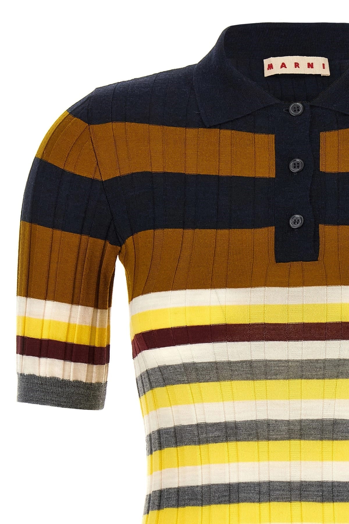 Marni Marni Ribbed Wool Polo Shirt