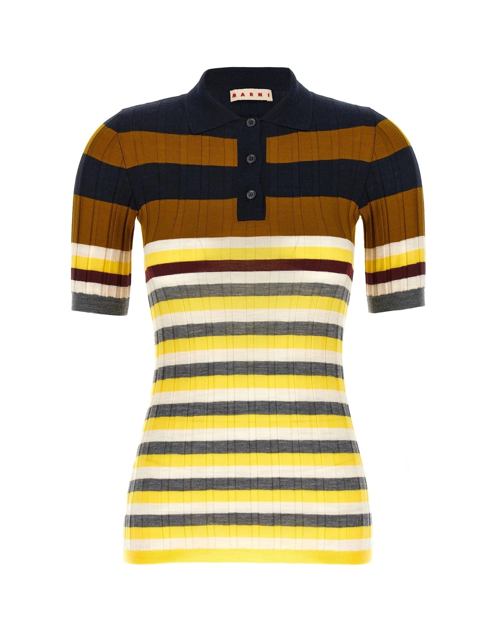 Marni Marni Ribbed Wool Polo Shirt