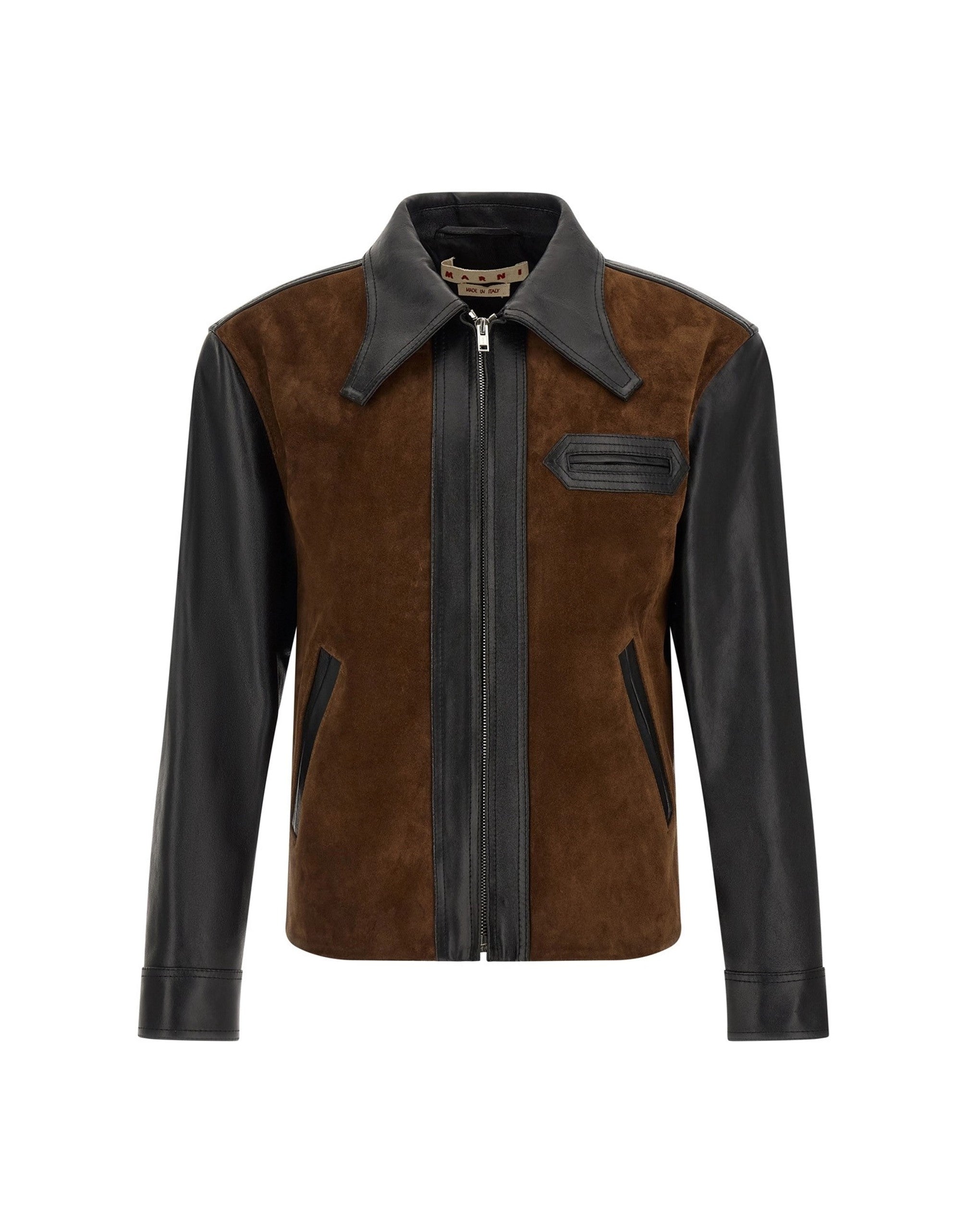 Marni Suede Panel Leather Jacket