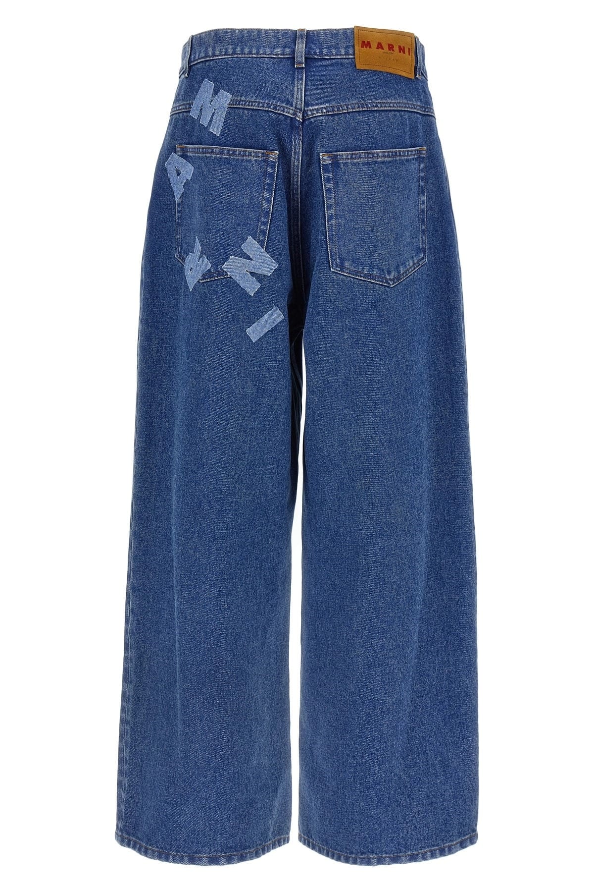Marni Marni Wide Leg Patch Jeans
