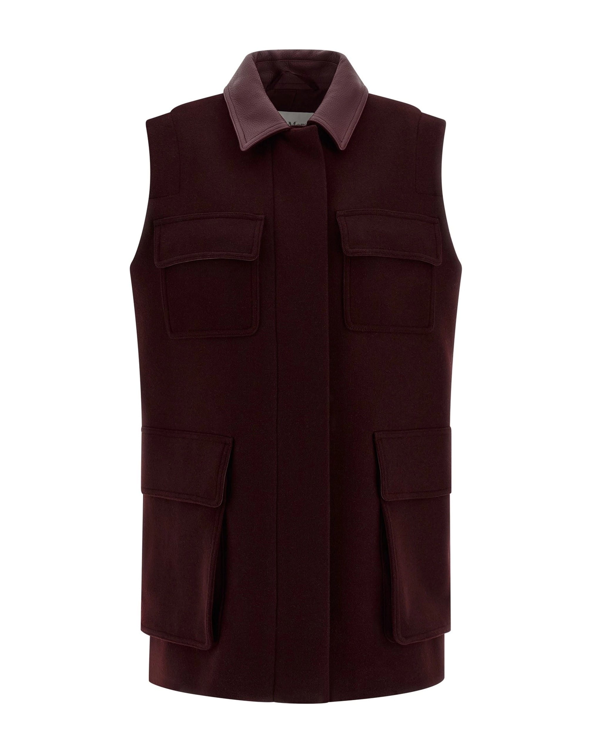 Max Mara Max Mara Bordeaux Wool Vest