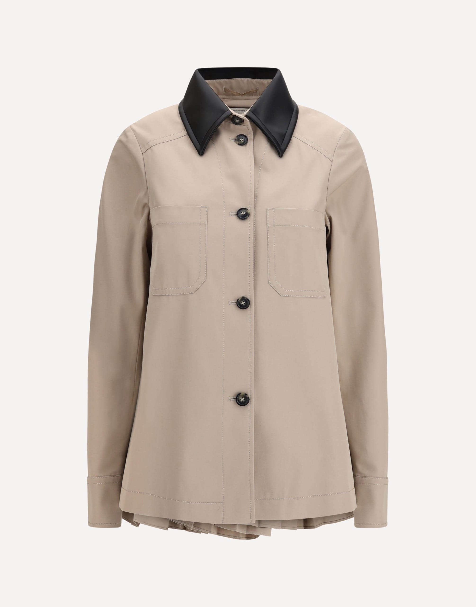 Max Mara Cotton Gabardine Shirt With Pleated Back