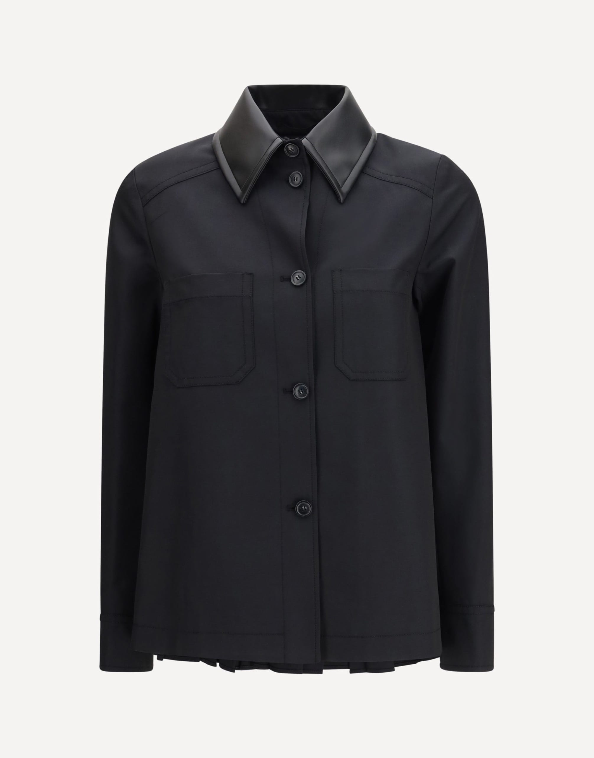 Max Mara Cotton Gabardine Shirt With Pleated Back