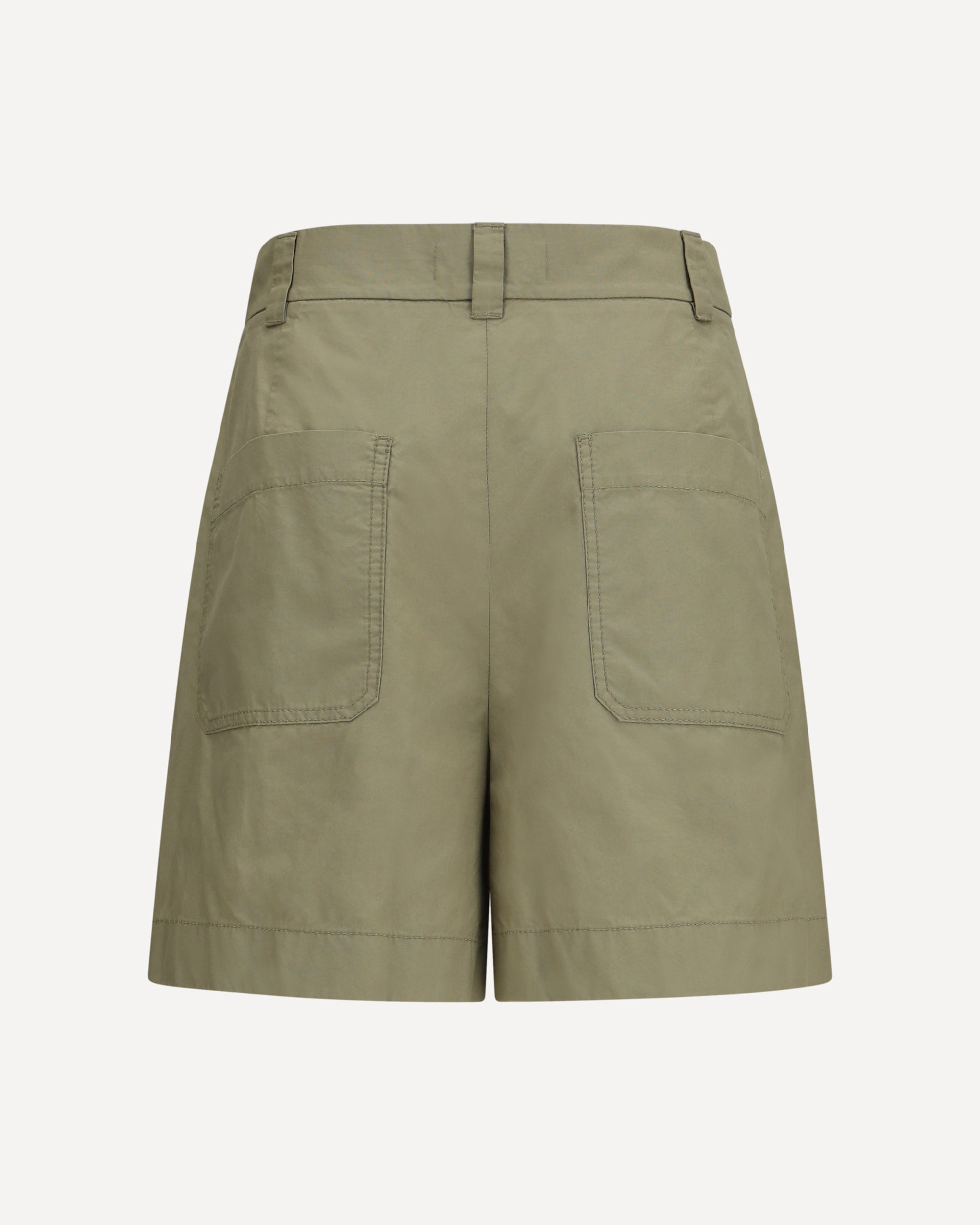 Shorts aus Baumwoll-Twill mit hoher Taille - alternate view