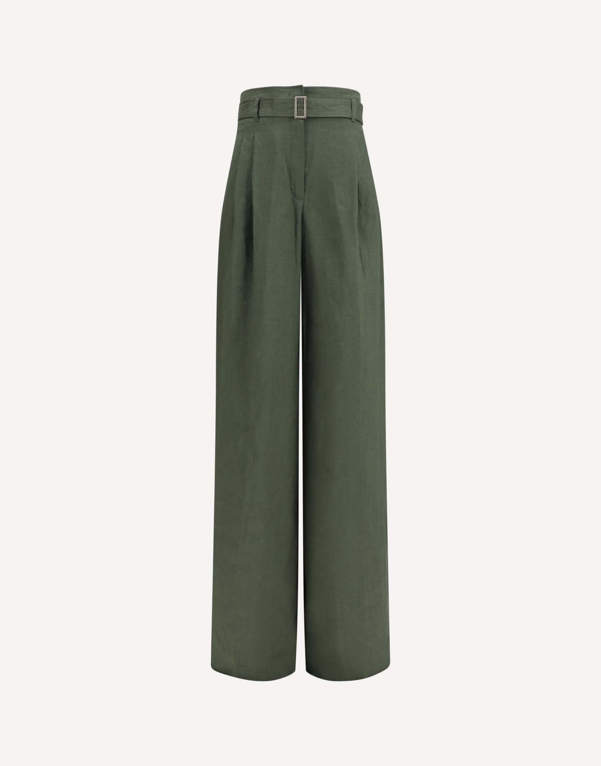 Max Mara Materia Linen Palazzo Pants With Belt