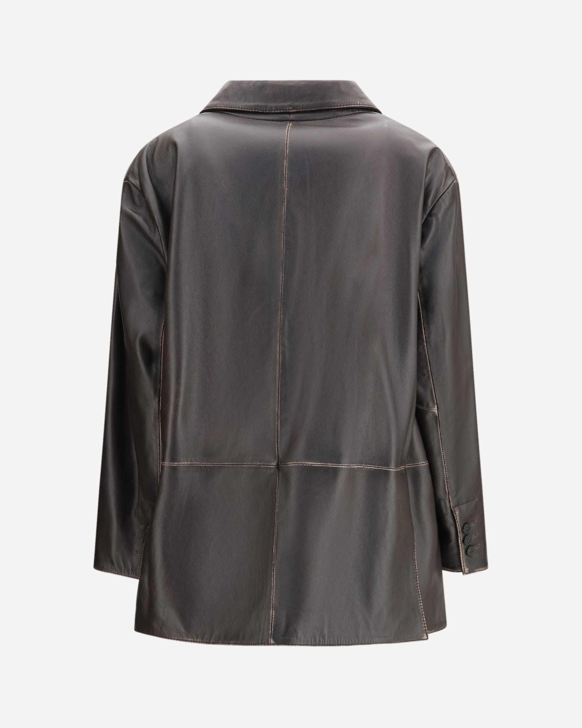 Max Mara Pila Single-Breasted Leather Jacket