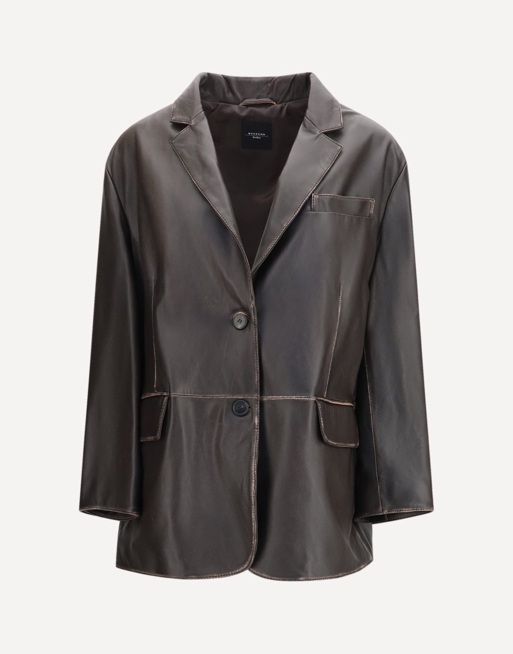 Max Mara Pila Single-Breasted Leather Jacket