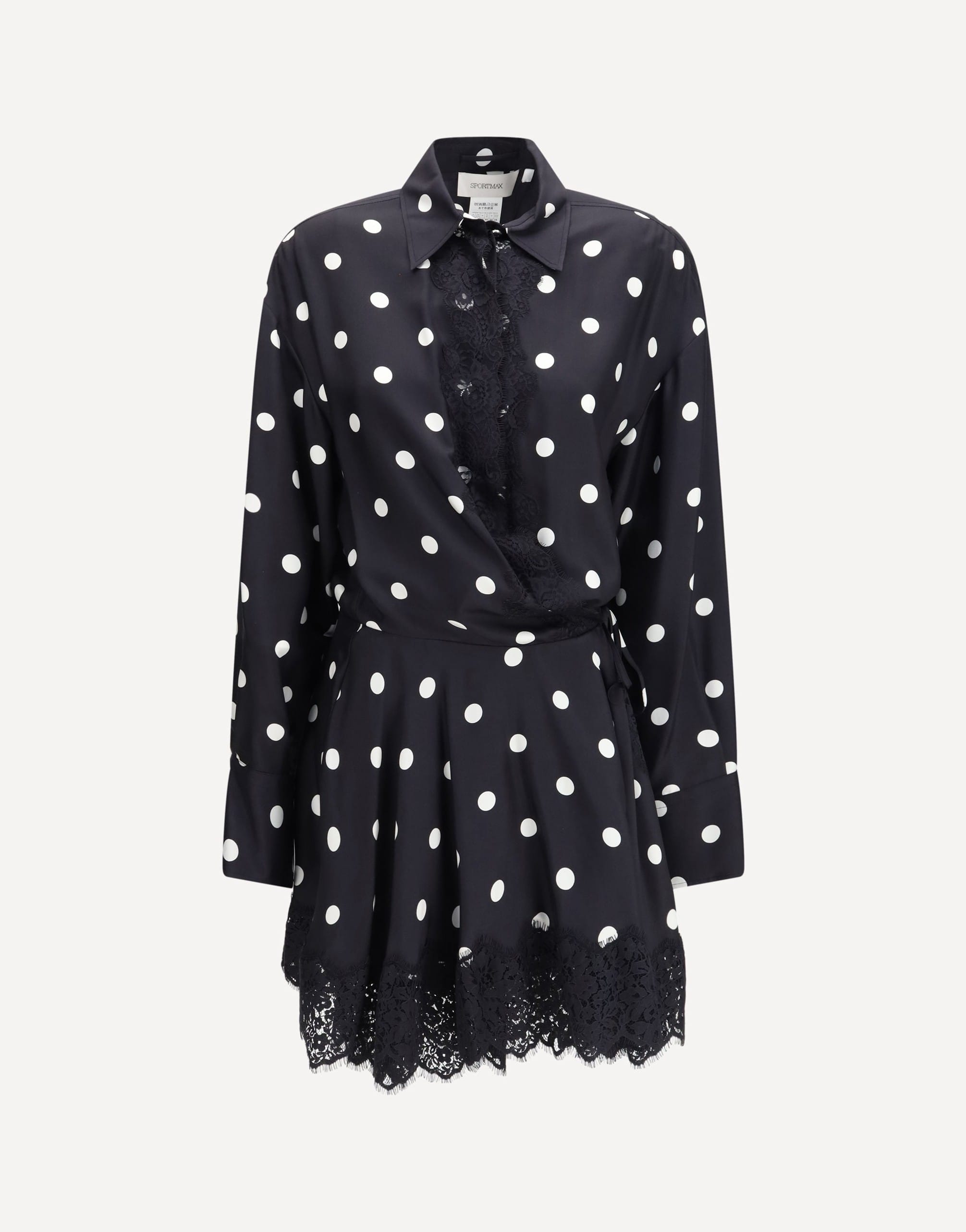 Max Mara Polka Dot Lace Dress With Drawstring