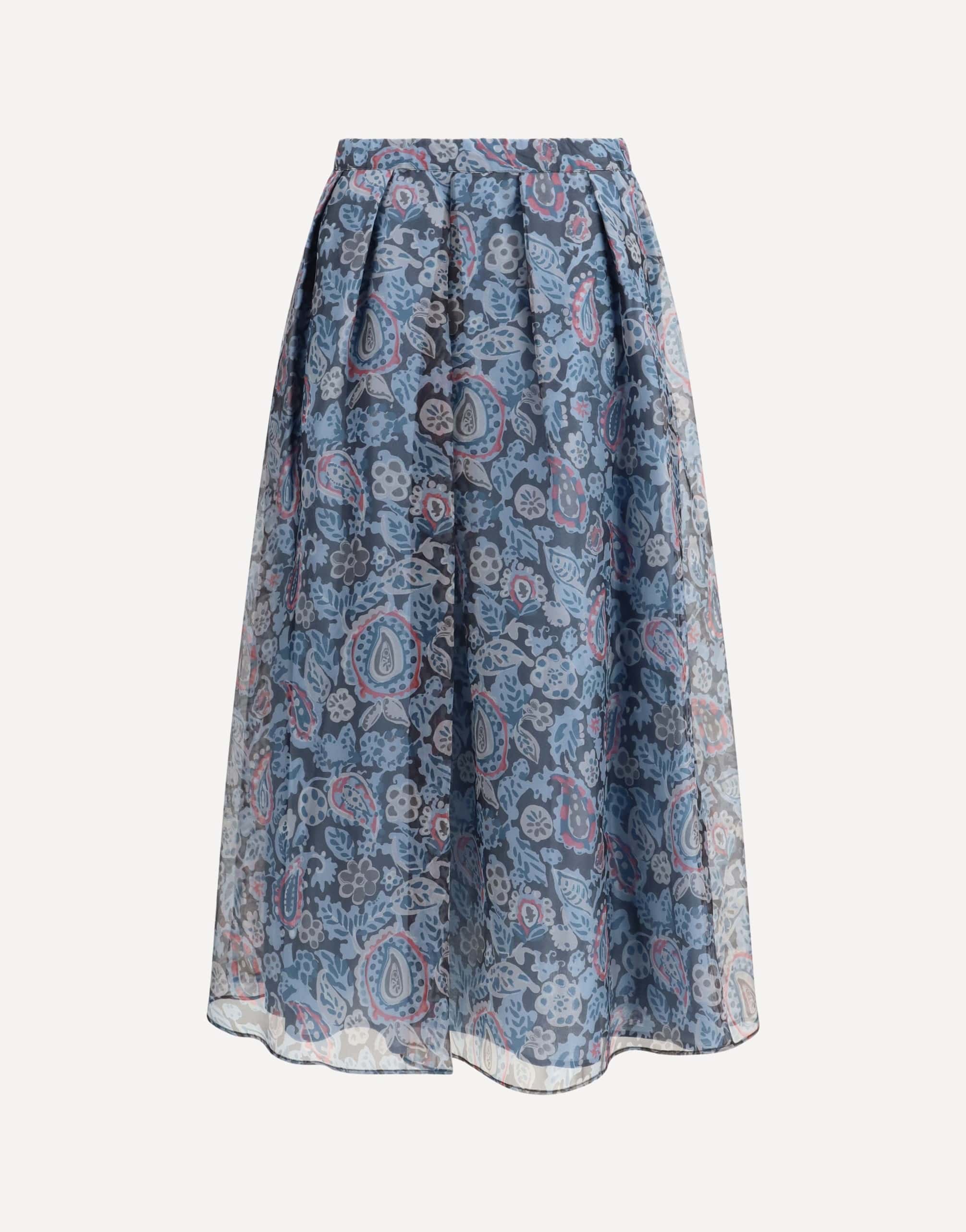 Max Mara Printed Pure Silk Organza Maxi Skirt