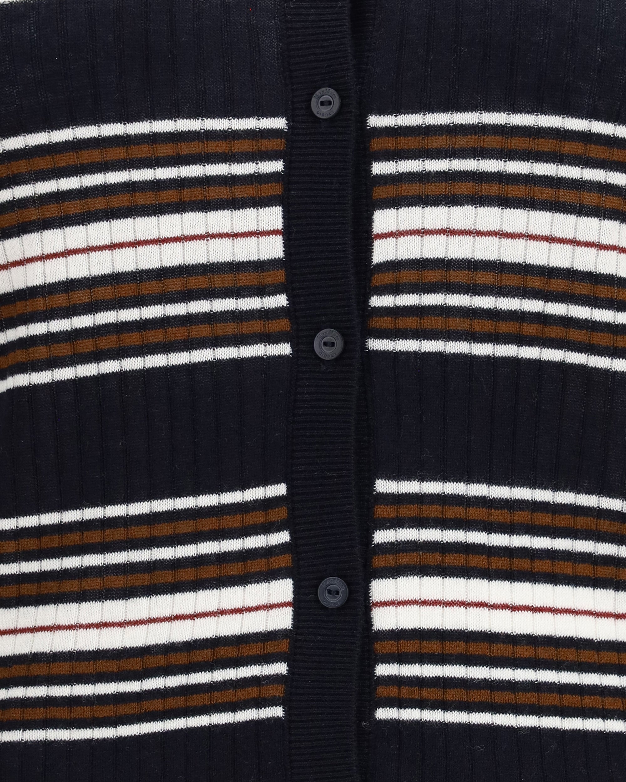 Max Mara Striped Silk Wool Cardigan