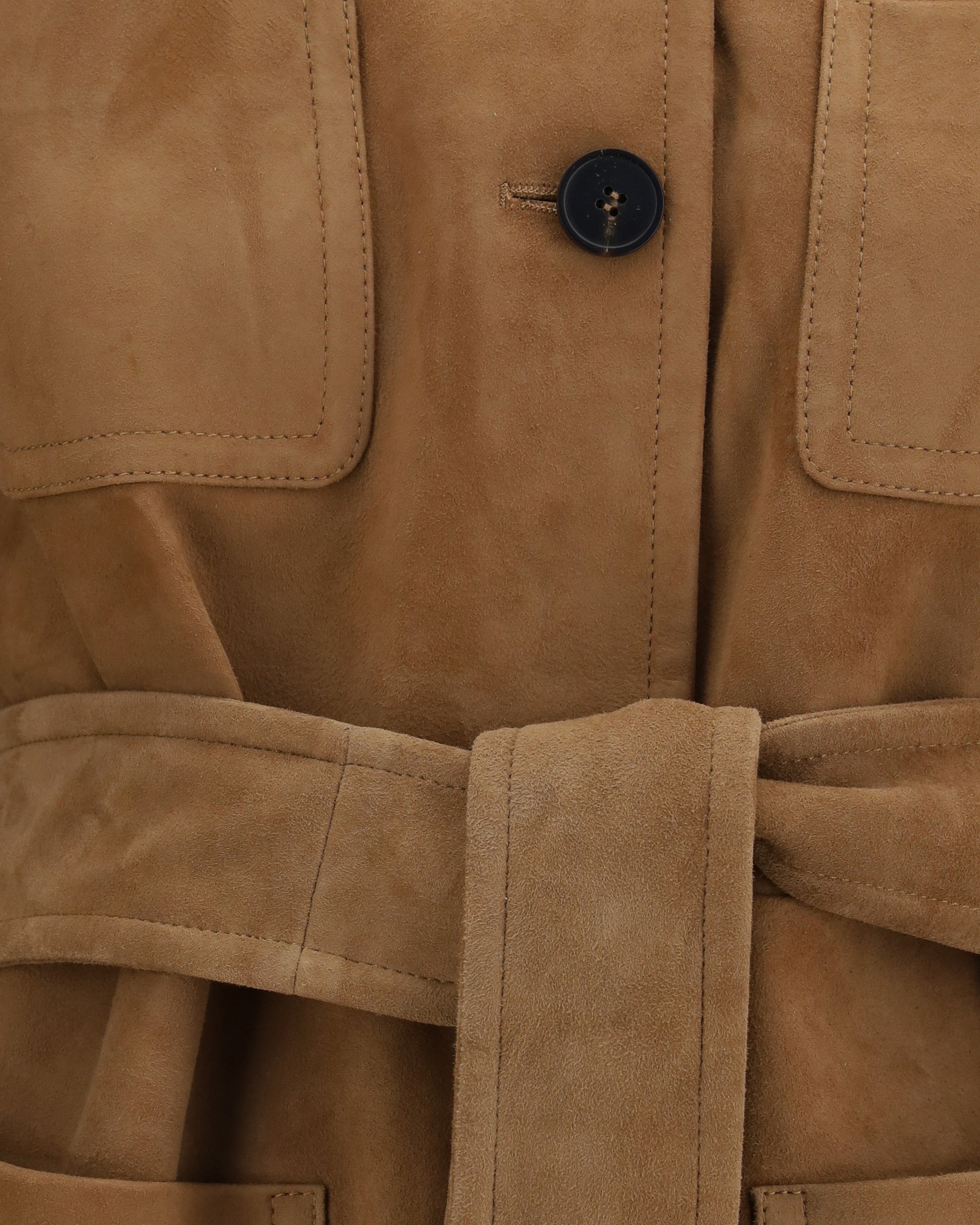 Max Mara Velourslederjacke mit Gürtel