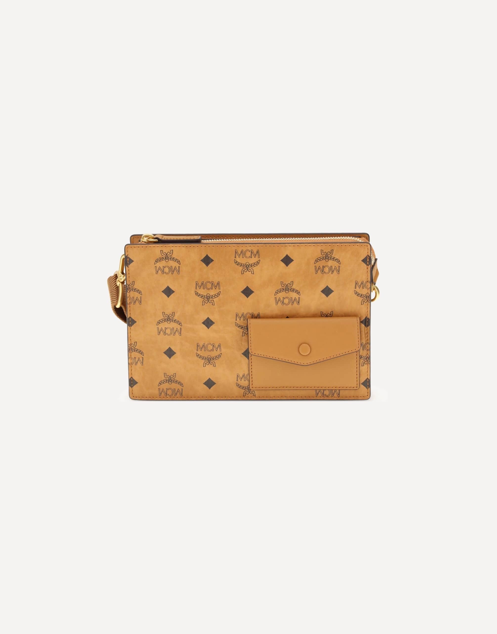 MCM Aren Canvas Shoulder Bag