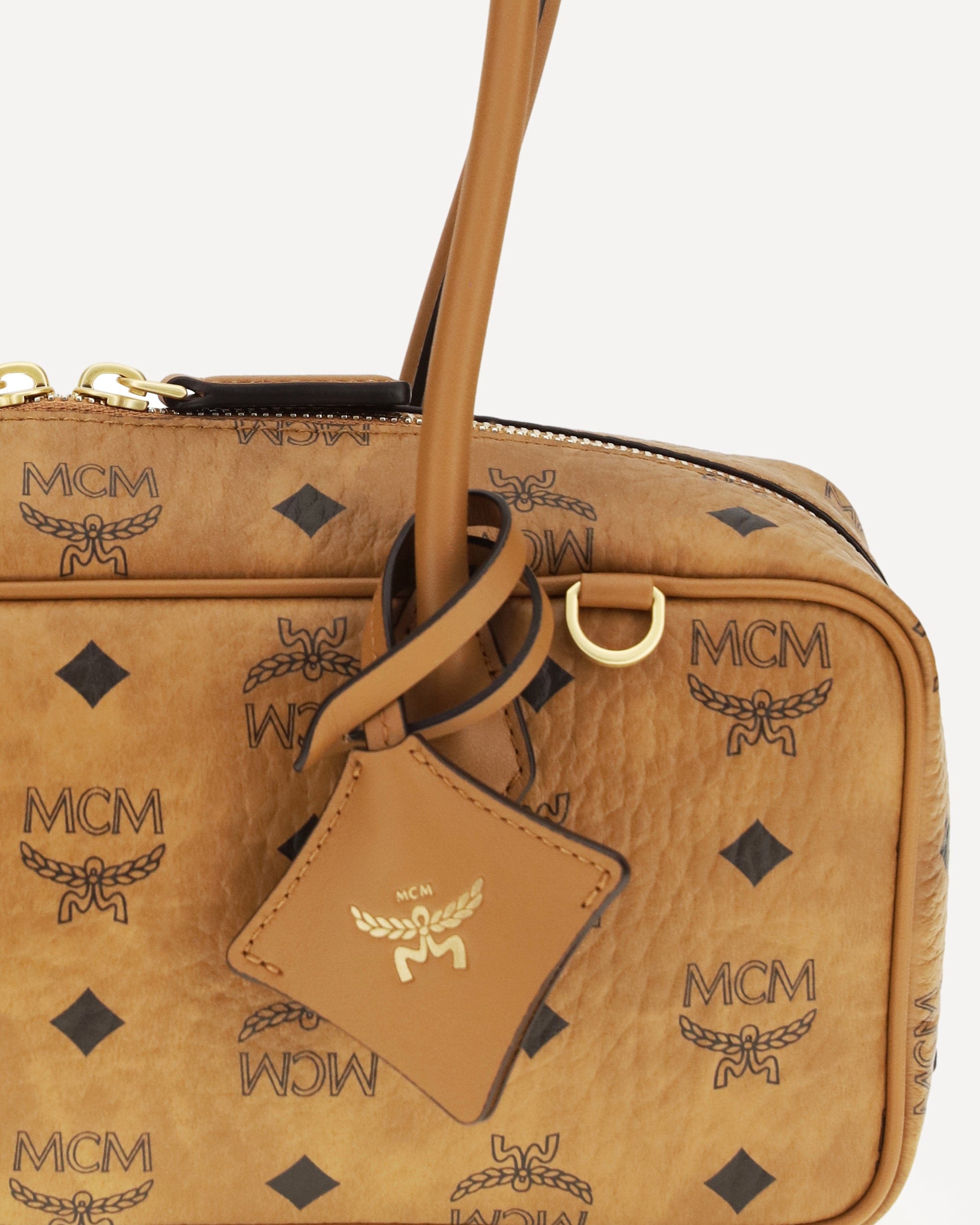 MCM Aren East West Visetos Shoulder Bag