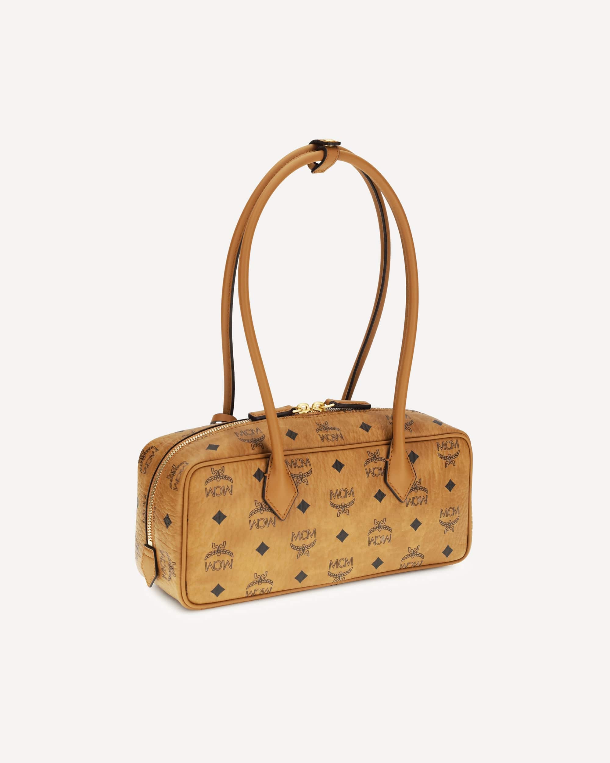 MCM Aren East West Visetos Shoulder Bag