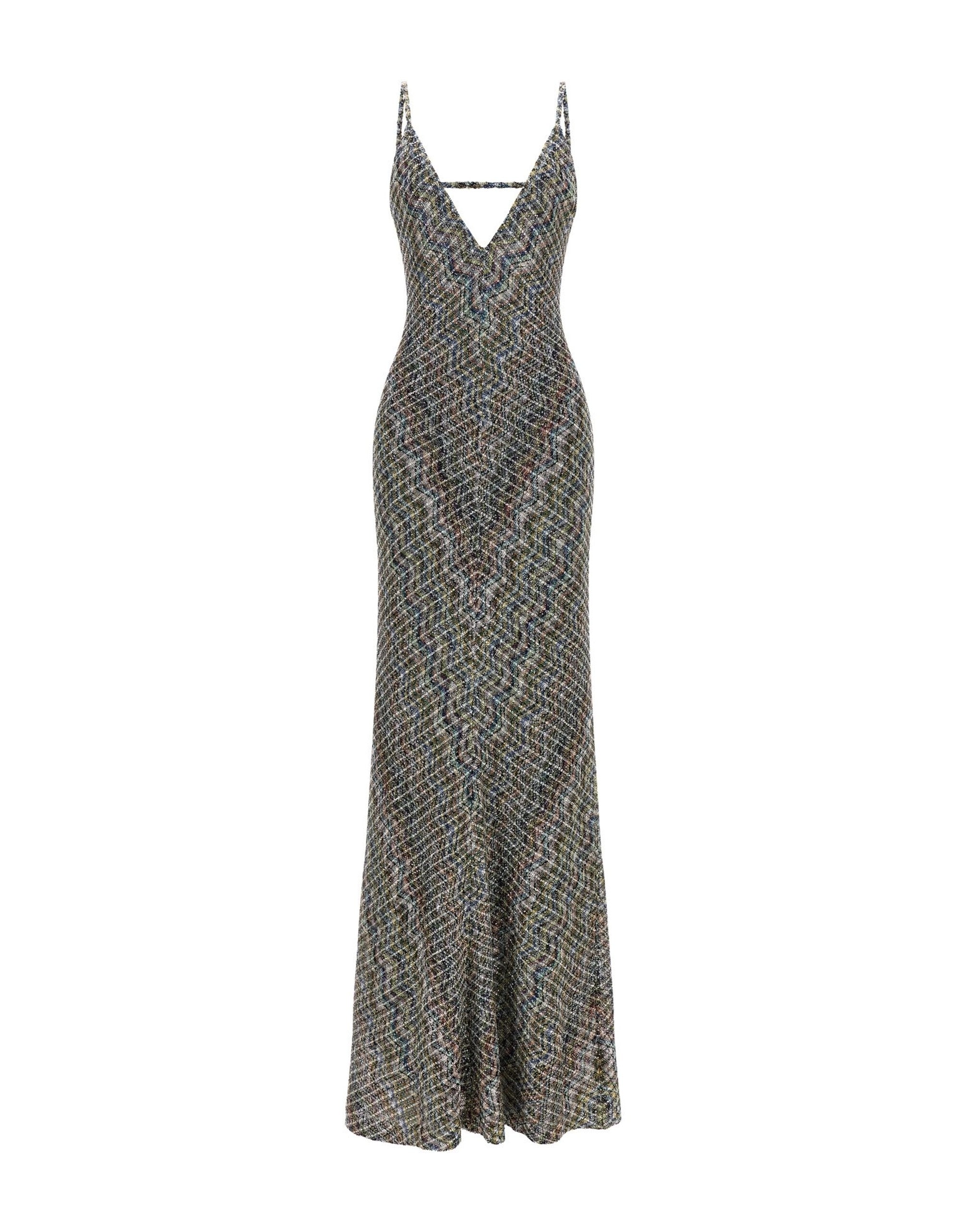 Robe longue à sequins motif chevron Missoni