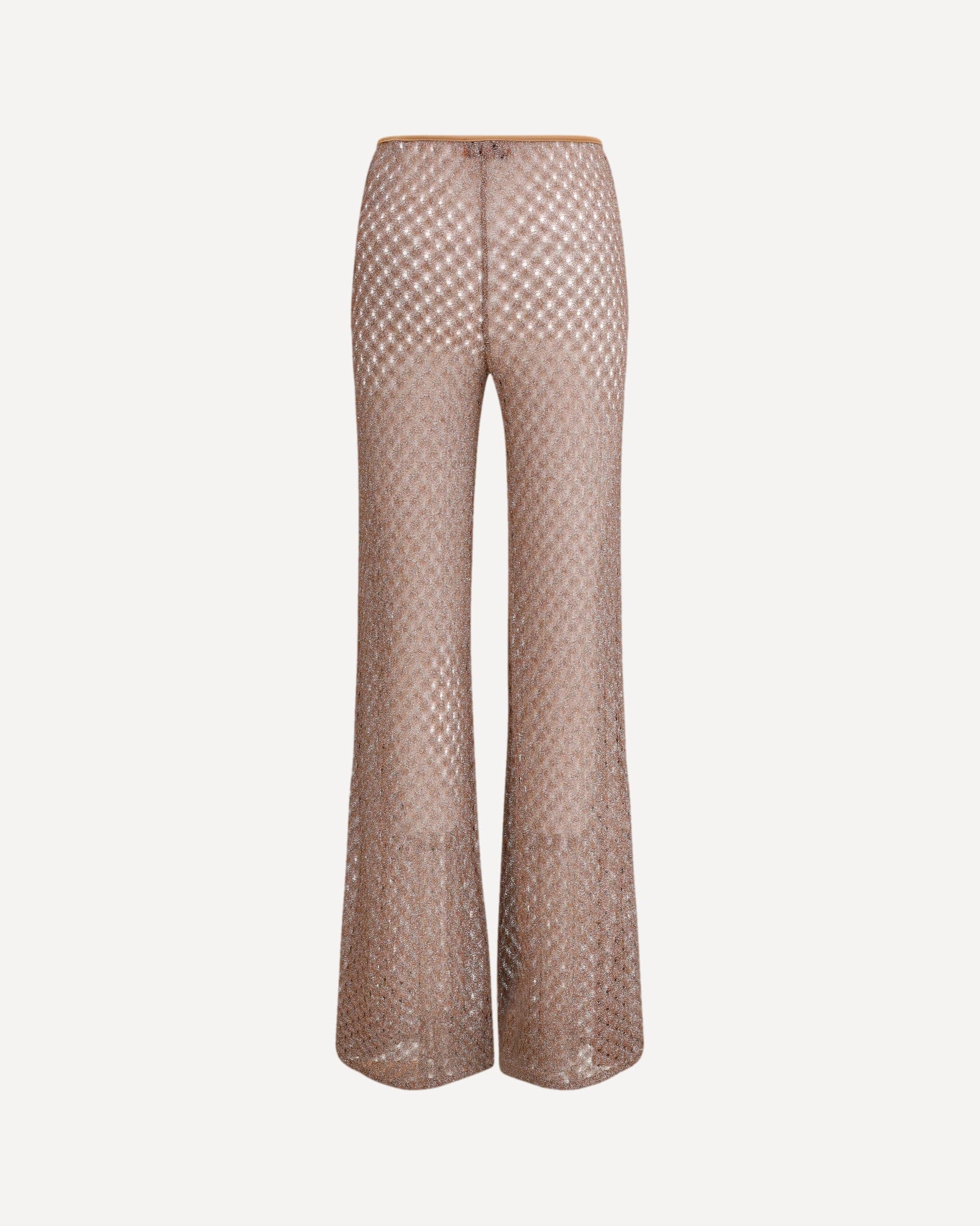 Missoni Flared Knit Trousers With Lamé
