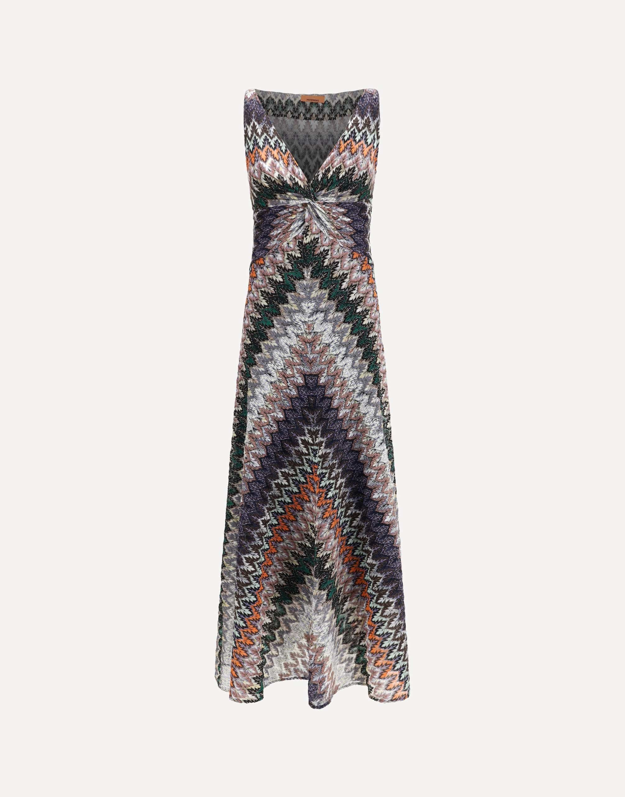 Missoni Sleeveless Lond Dress With Chevron Knit
