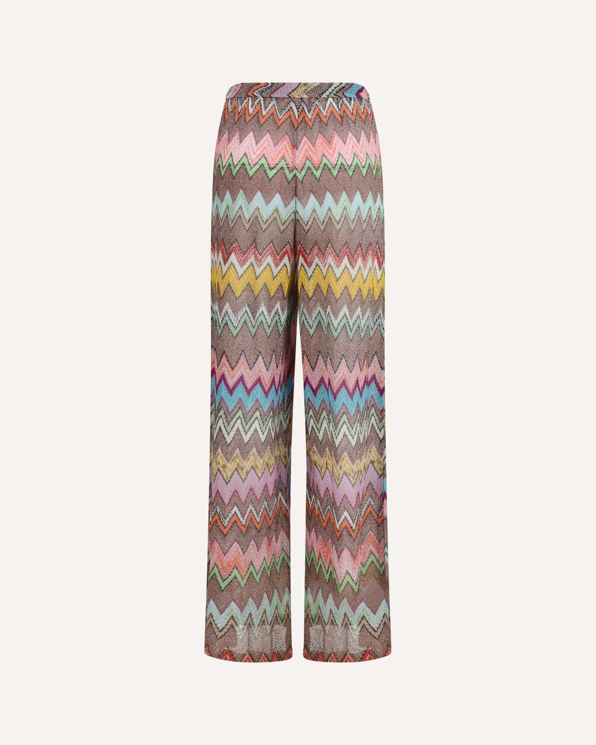 Missoni Viscose Lamé Zig Zag Wide-Leg Pants