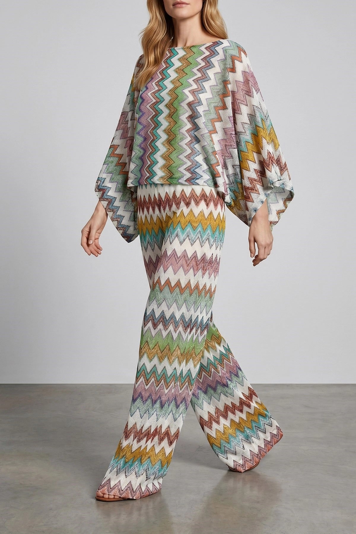 Missoni Hose mit Zickzackmuster und ausgestelltem Bein - alternate view